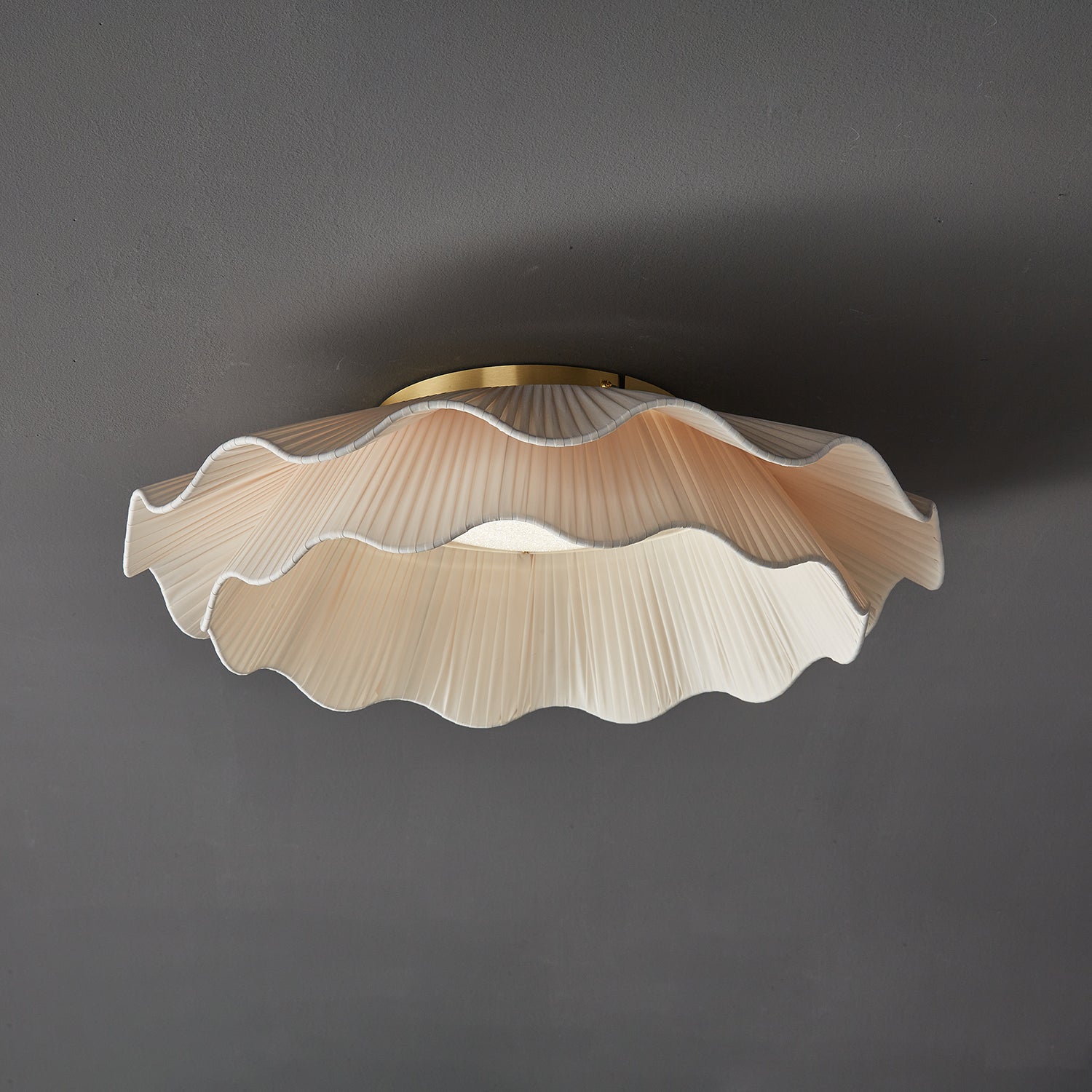 Tirah Fabric Wave Ceiling Light Brass - Neutralighting