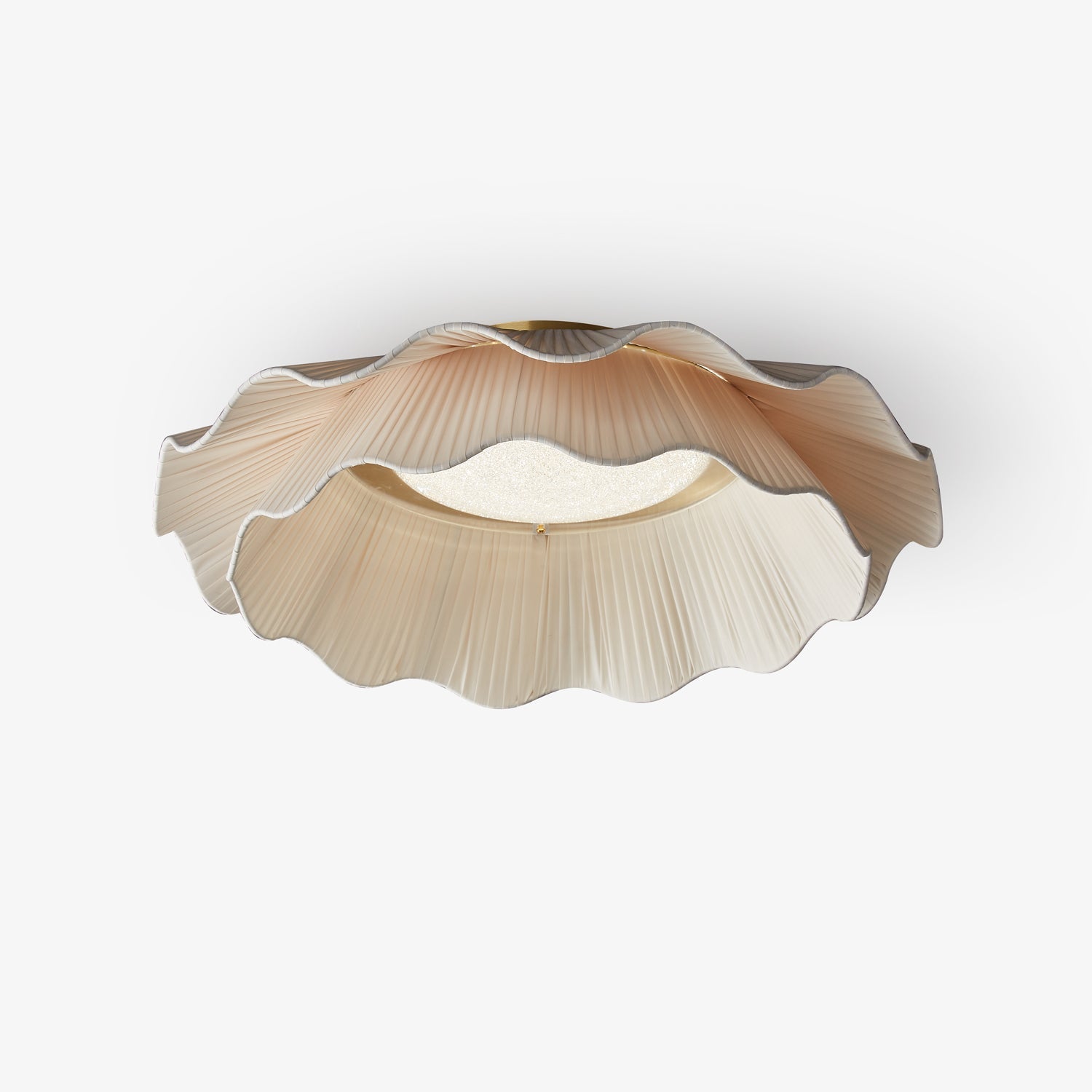 Tirah Fabric Wave Ceiling Light Brass - Neutralighting
