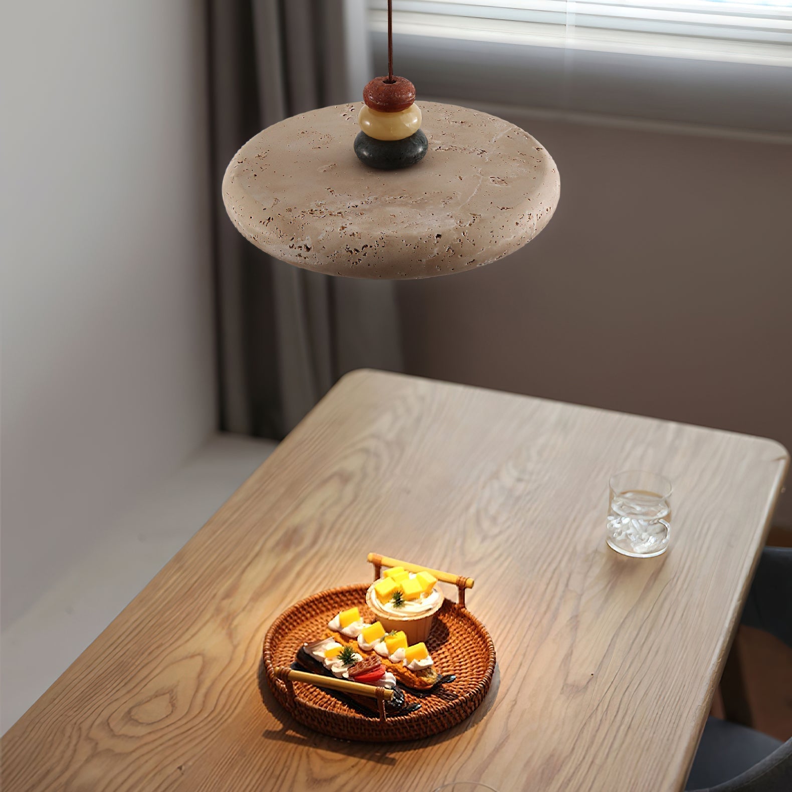 Tinon Pendant Lamp Yellow travertine Marble - Neutralighting