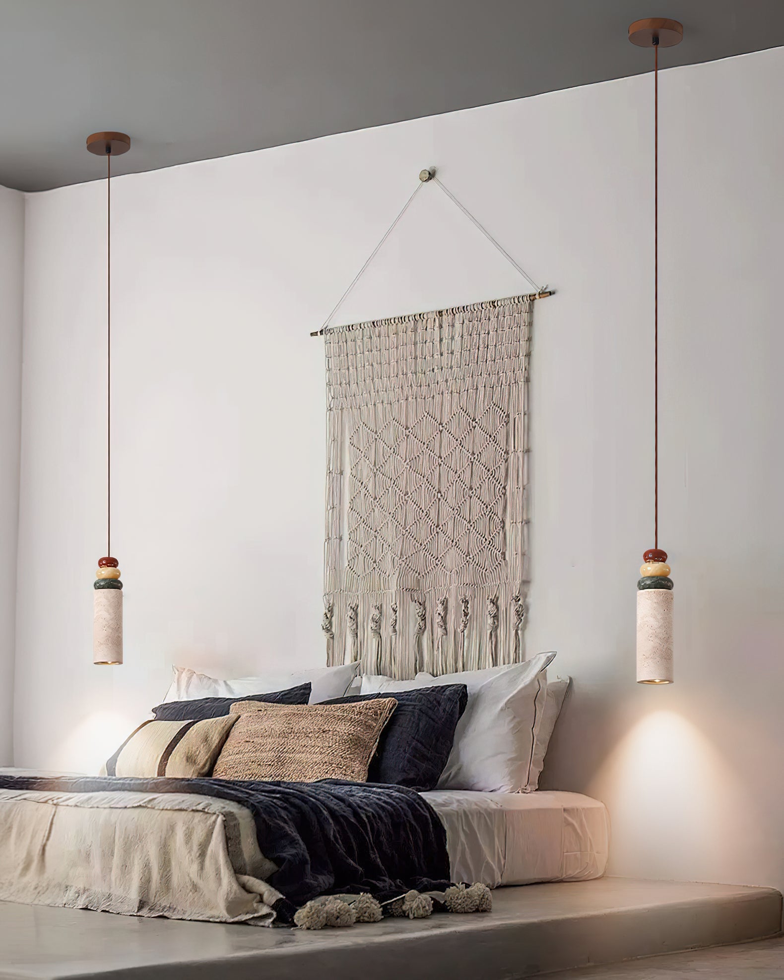 Tinon Pendant Lamp Yellow travertine Marble - Neutralighting