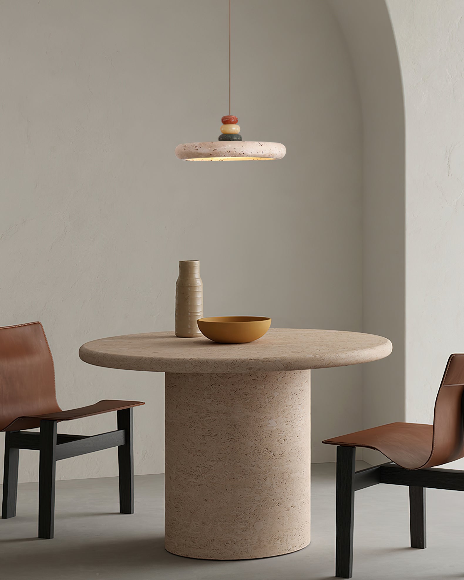 Tinon Pendant Lamp Yellow travertine Marble - Neutralighting