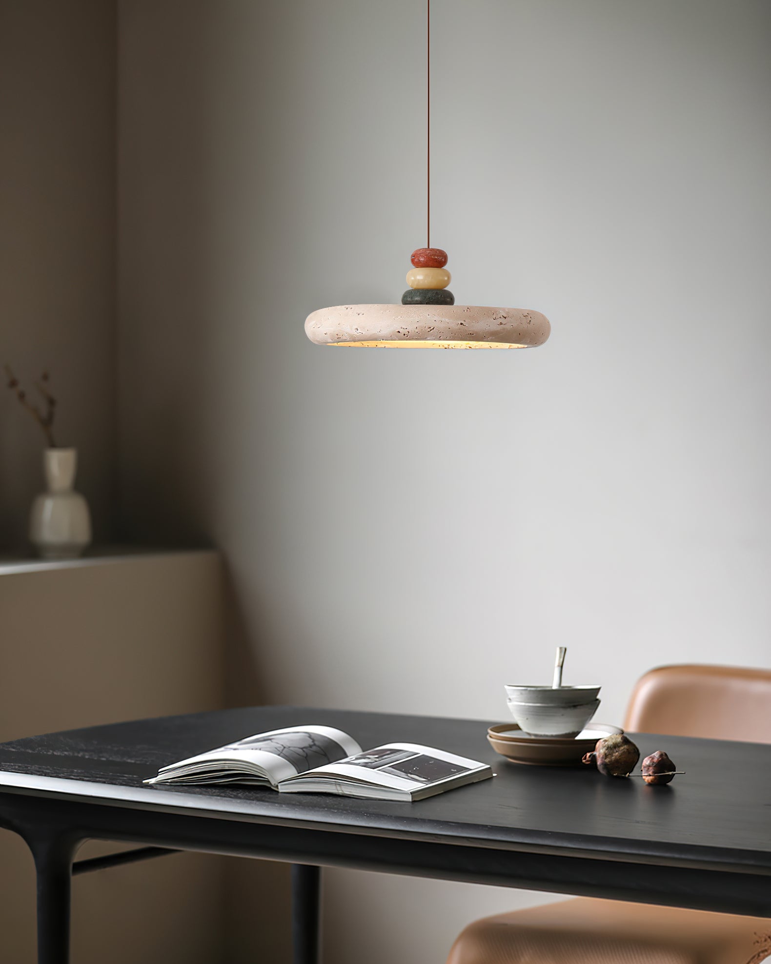 Tinon Pendant Lamp Yellow travertine Marble - Neutralighting