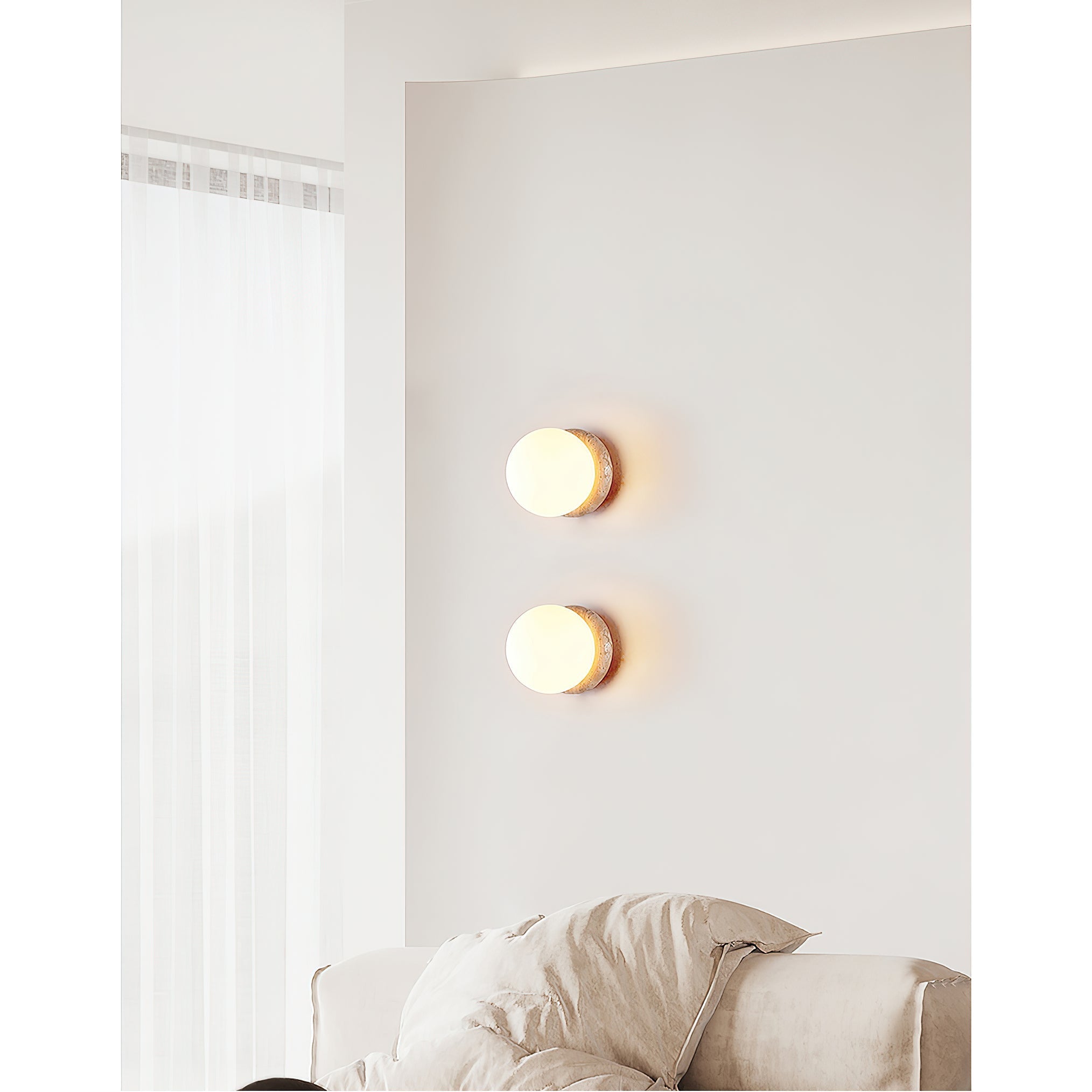 Blikuvys Modern Minimalist Travertine Glass Wall Lamp - Neutralighting