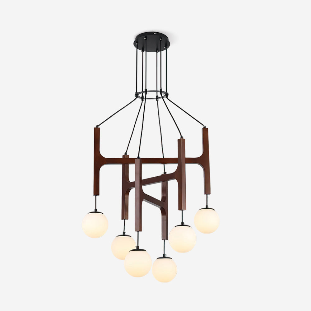Terra Chandelier Geometric Wood - Neutralighting