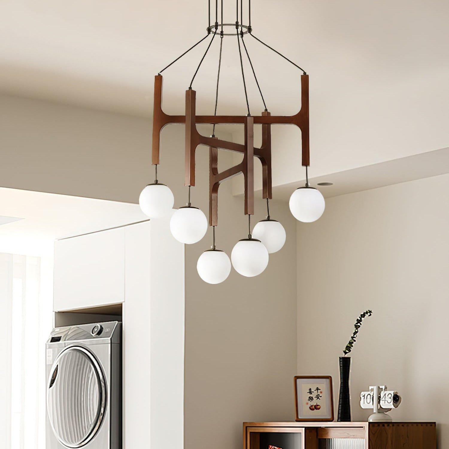 Terra Chandelier Geometric Wood - Neutralighting