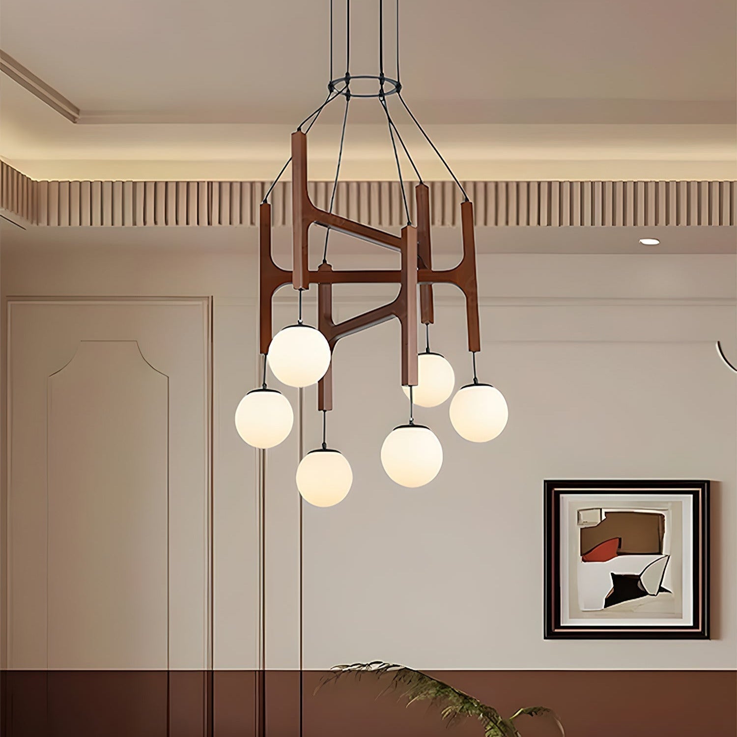 Terra Chandelier Geometric Wood - Neutralighting