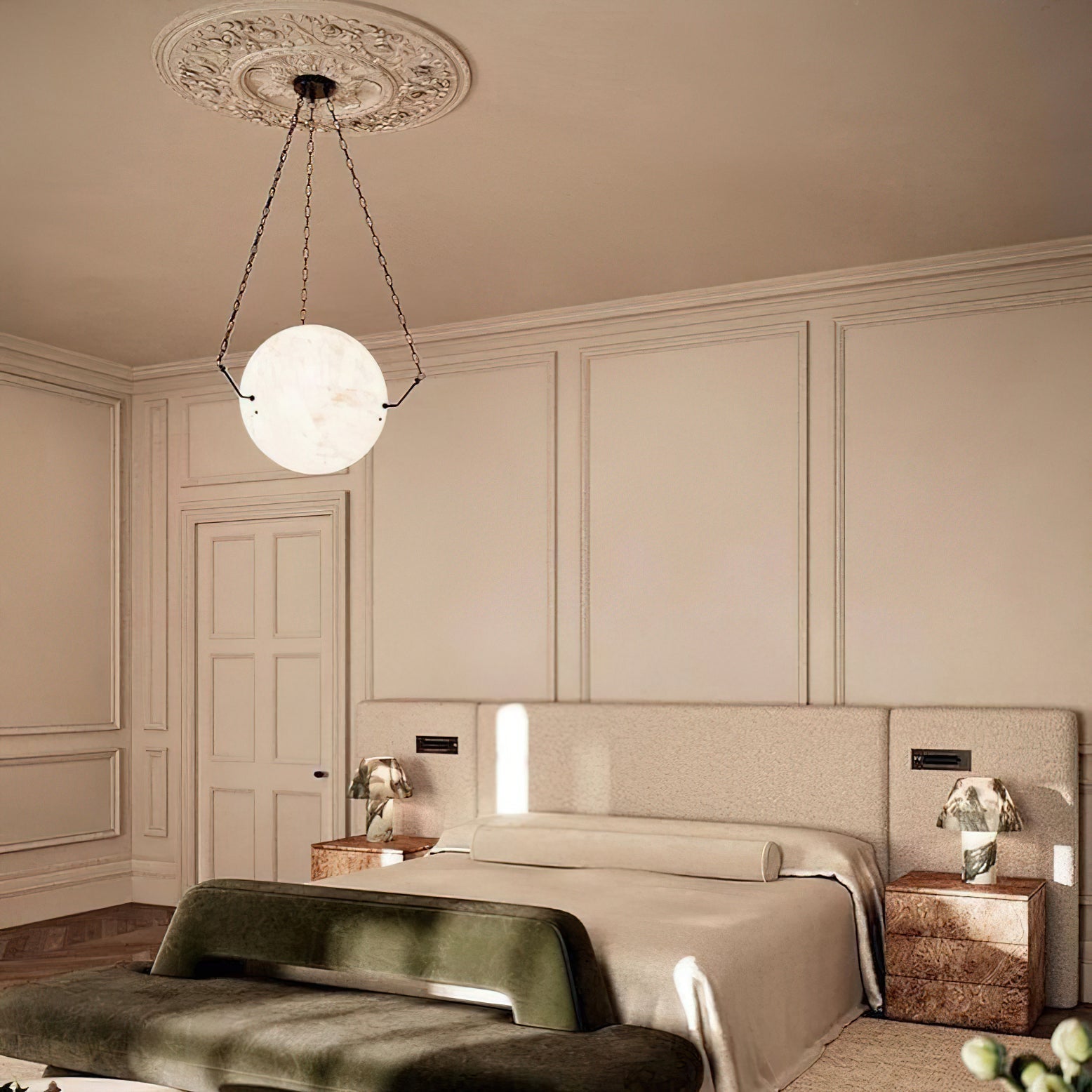 Himinuvys Modern Minimalist Alabaster Pendant Light - Neutralighting