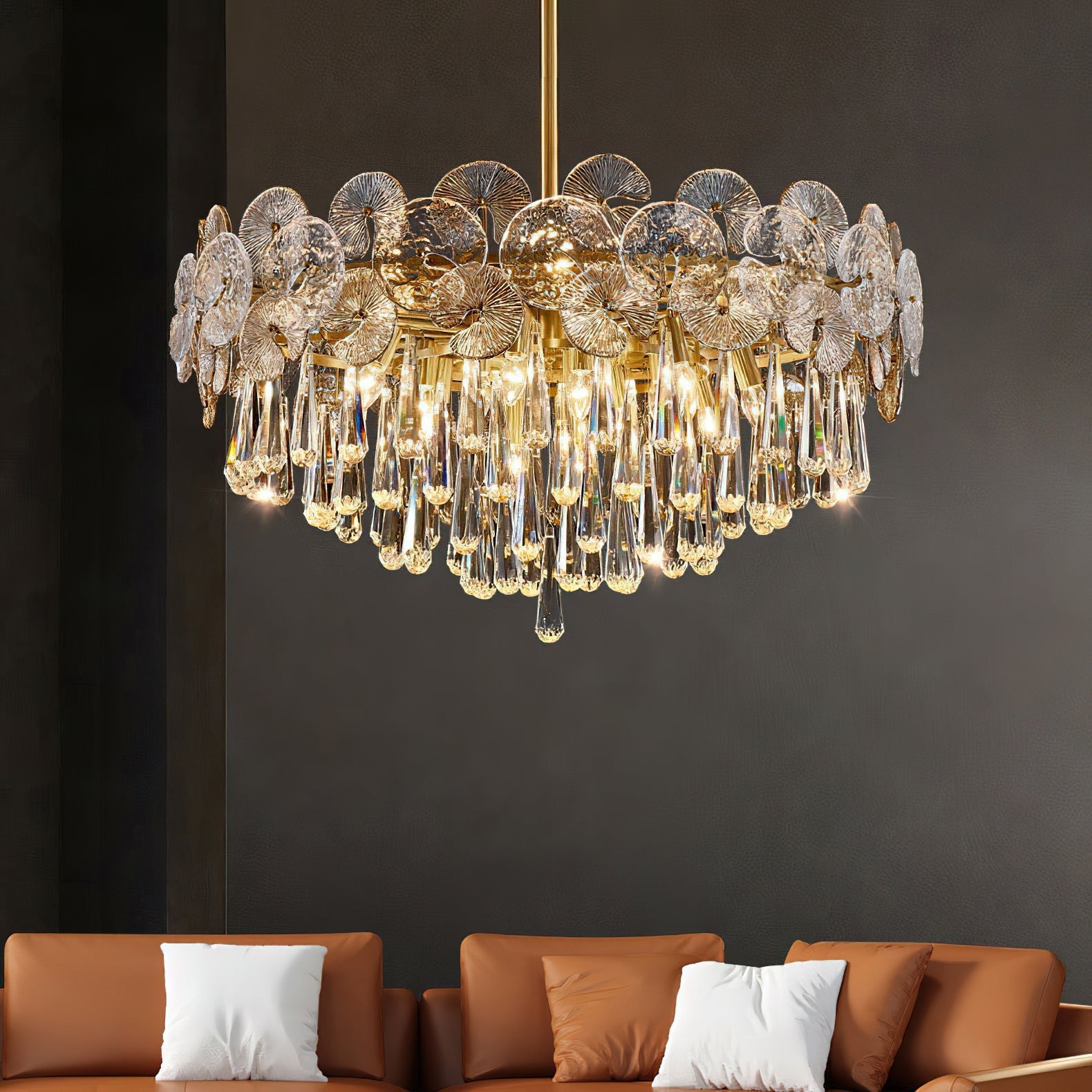 Caeluvyo Postmodern Luxury Elegance Crystal Chandelier - Neutralighting