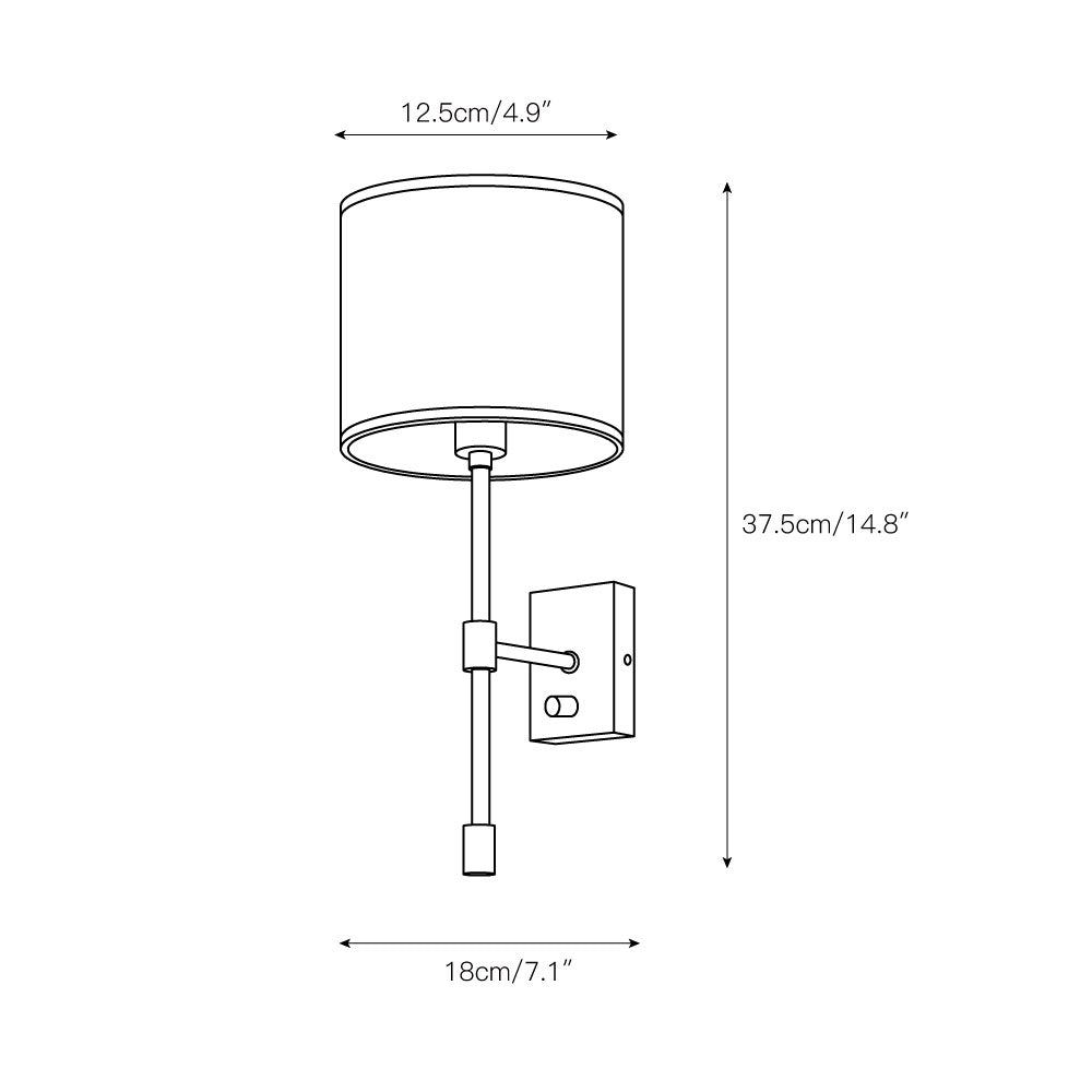 Eirikuvyo Modern Minimalist Metal Fabric Wall Lamp - Neutralighting