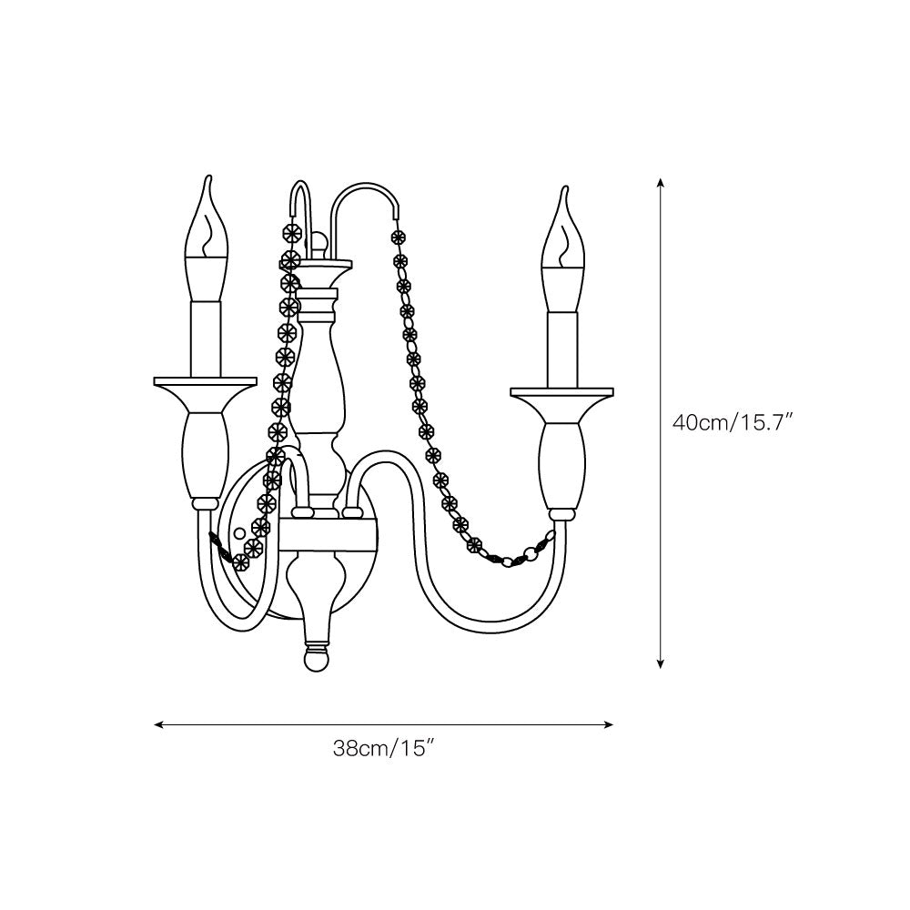 Jarnbruvys Traditional Candle Metal Crystal Wall Lamp - Neutralighting
