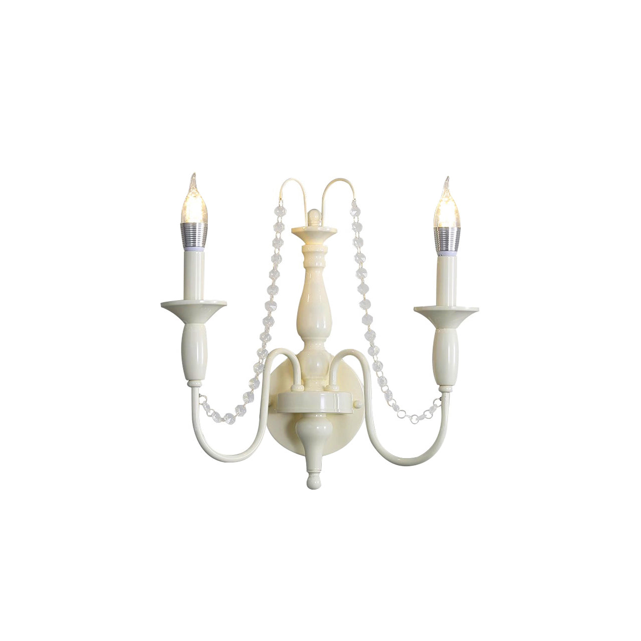 Jarnbruvys Traditional Candle Metal Crystal Wall Lamp - Neutralighting