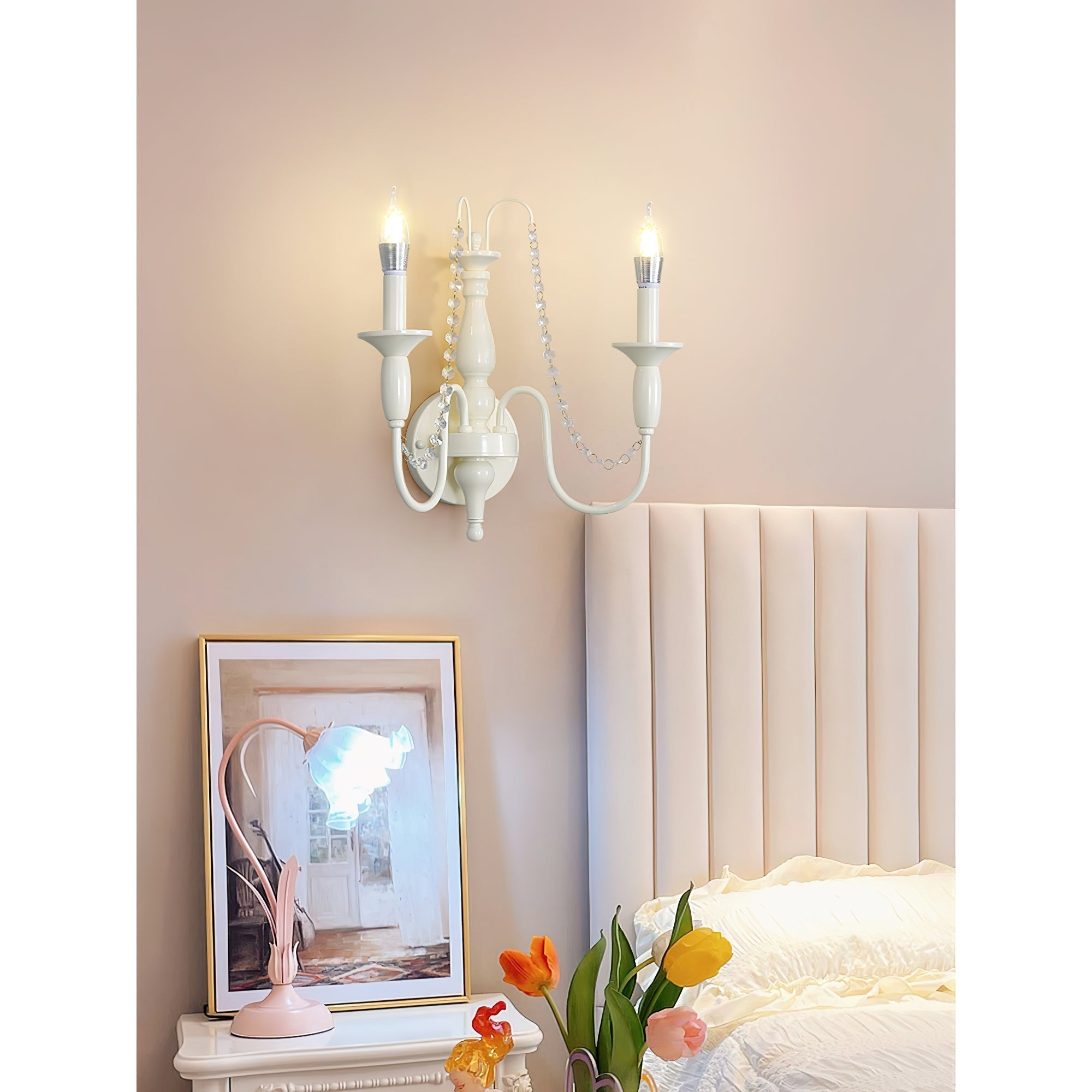 Jarnbruvys Traditional Candle Metal Crystal Wall Lamp - Neutralighting
