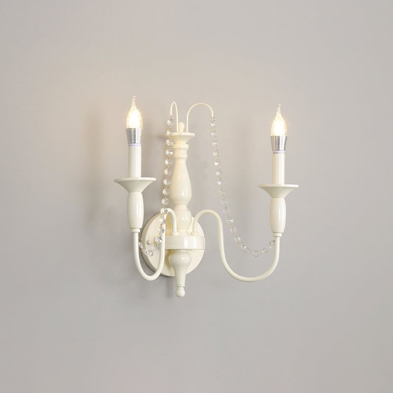 Jarnbruvys Traditional Candle Metal Crystal Wall Lamp - Neutralighting