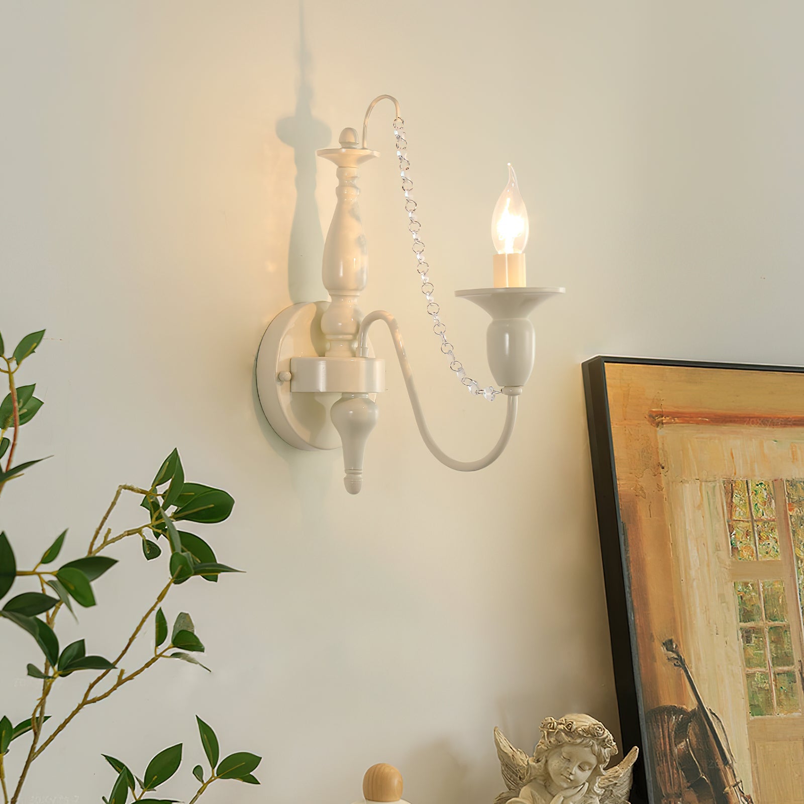 Jarnbruvys Traditional Candle Metal Crystal Wall Lamp - Neutralighting