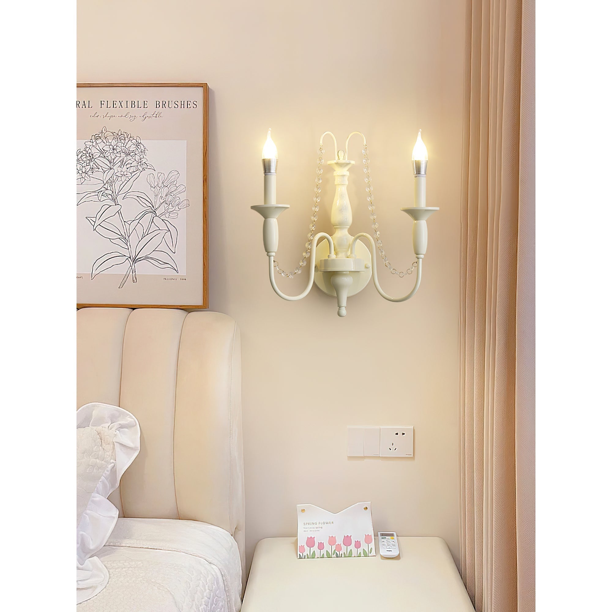 Jarnbruvys Traditional Candle Metal Crystal Wall Lamp - Neutralighting