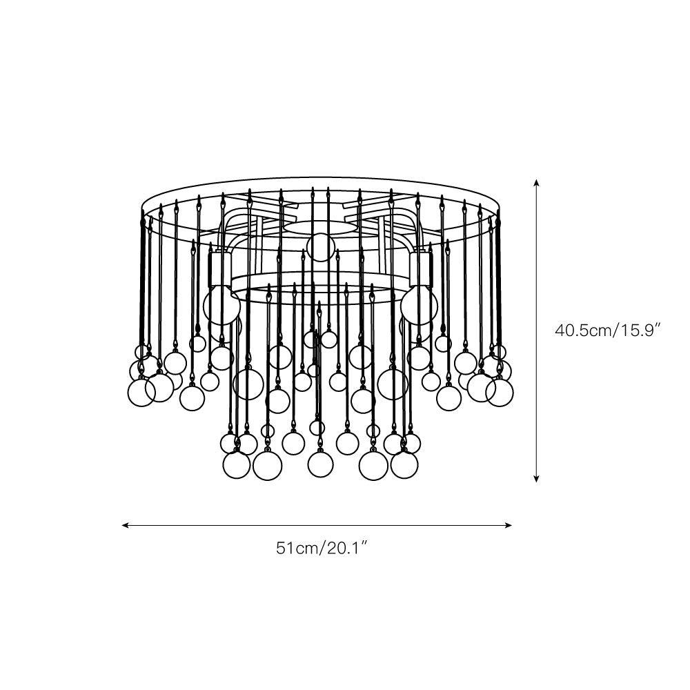 Fljotuvyo Postmodern Luxury Brass Crystal Flush Mount Ceiling Lamp - Neutralighting