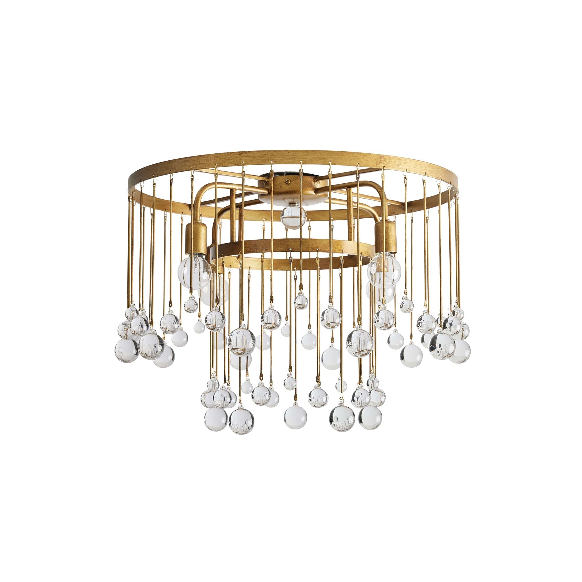 Fljotuvyo Postmodern Luxury Brass Crystal Flush Mount Ceiling Lamp - Neutralighting