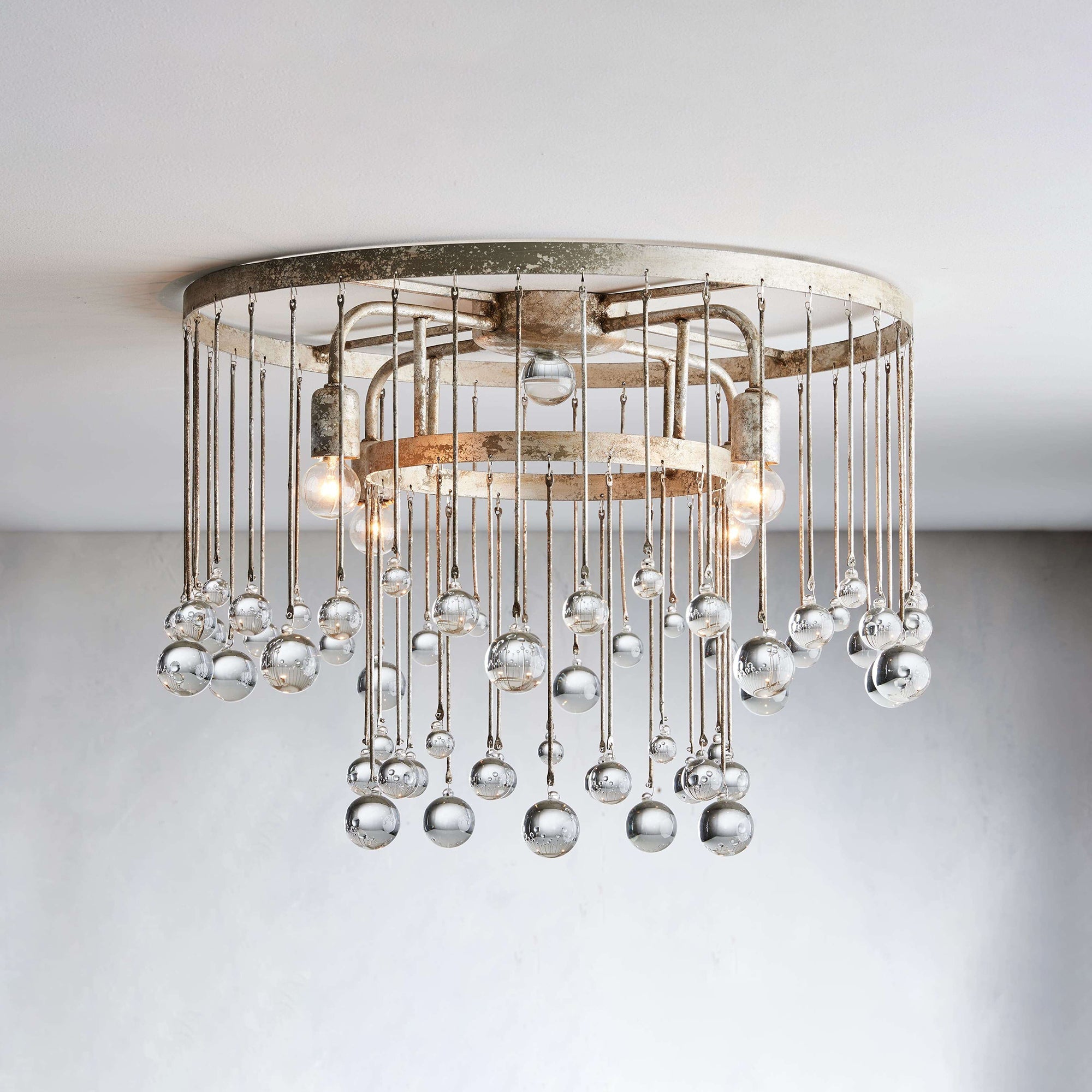 Fljotuvyo Postmodern Luxury Brass Crystal Flush Mount Ceiling Lamp - Neutralighting