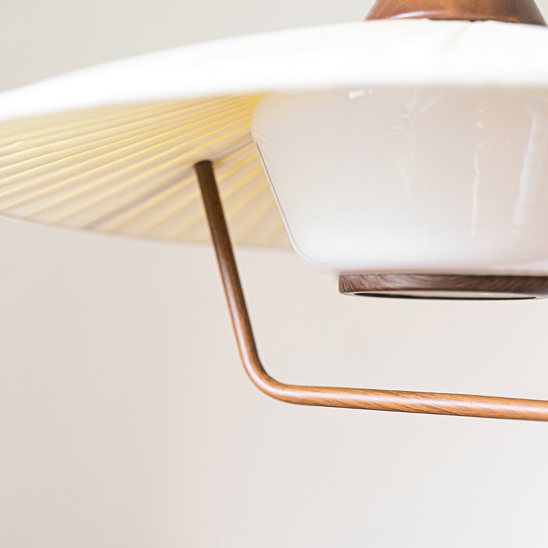Vionne Mid-Century Wood and White Pendant Lamp - Neutralighting