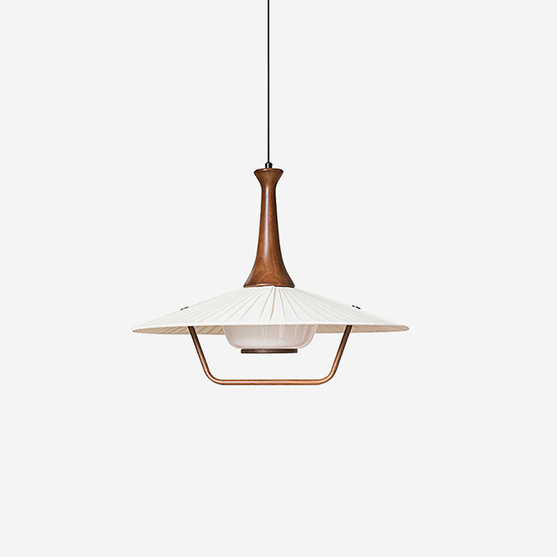 Vionne Mid-Century Wood and White Pendant Lamp - Neutralighting