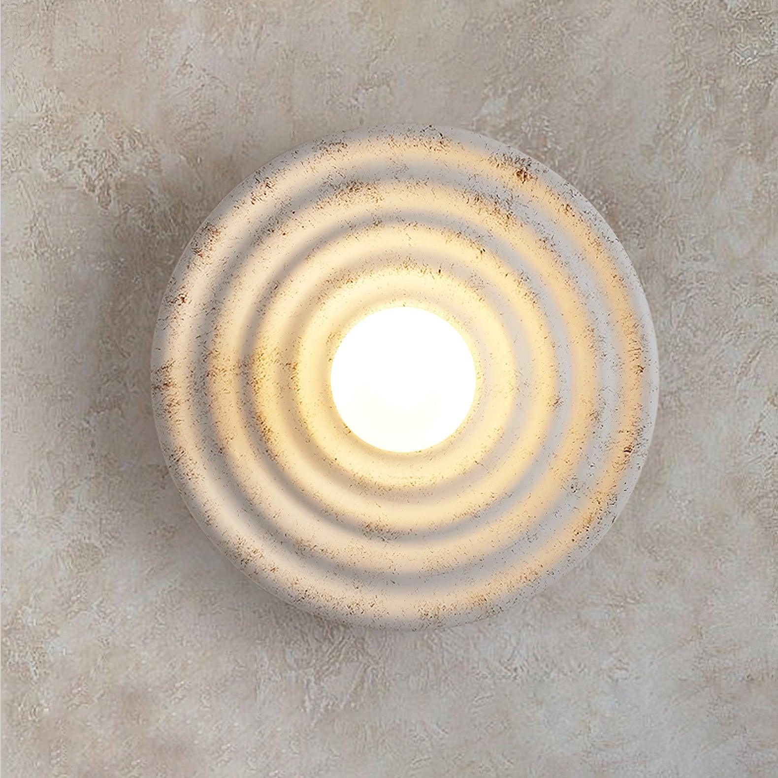 Wall Lamp Rippled Resin Round Shade Gentle Glow for Modern Spaces - Neutralighting