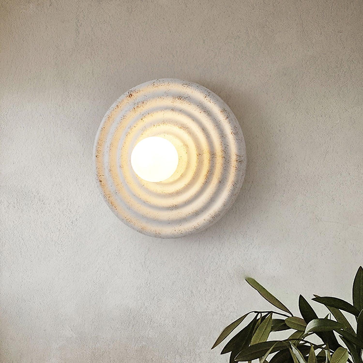 Wall Lamp Rippled Resin Round Shade Gentle Glow for Modern Spaces - Neutralighting