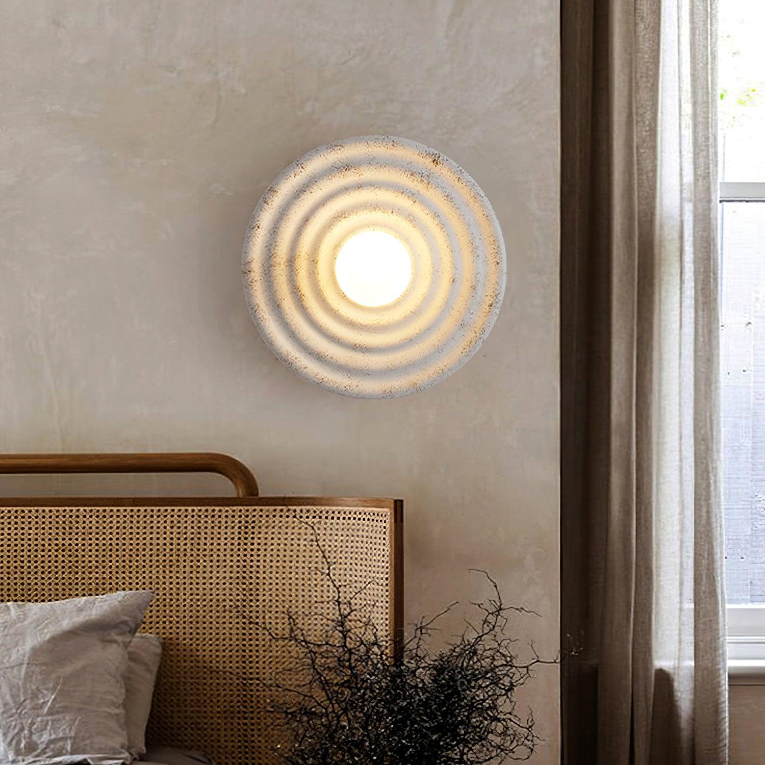 Wall Lamp Rippled Resin Round Shade Gentle Glow for Modern Spaces - Neutralighting