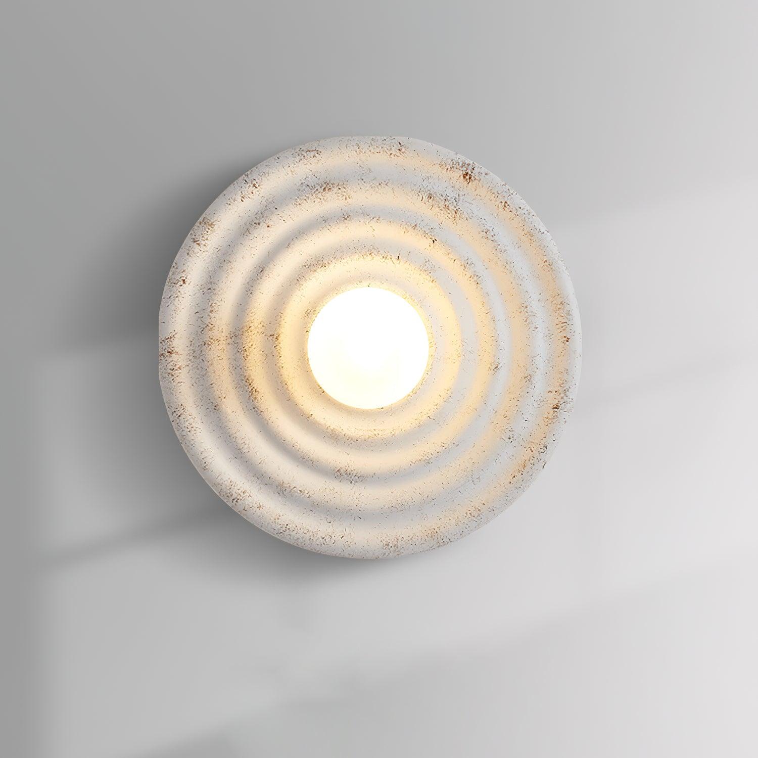 Wall Lamp Rippled Resin Round Shade Gentle Glow for Modern Spaces - Neutralighting
