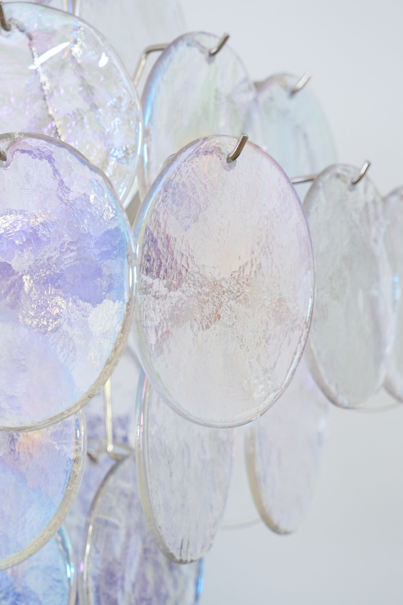 Aurora Chandelier Iridescent Murano Disc Layered
