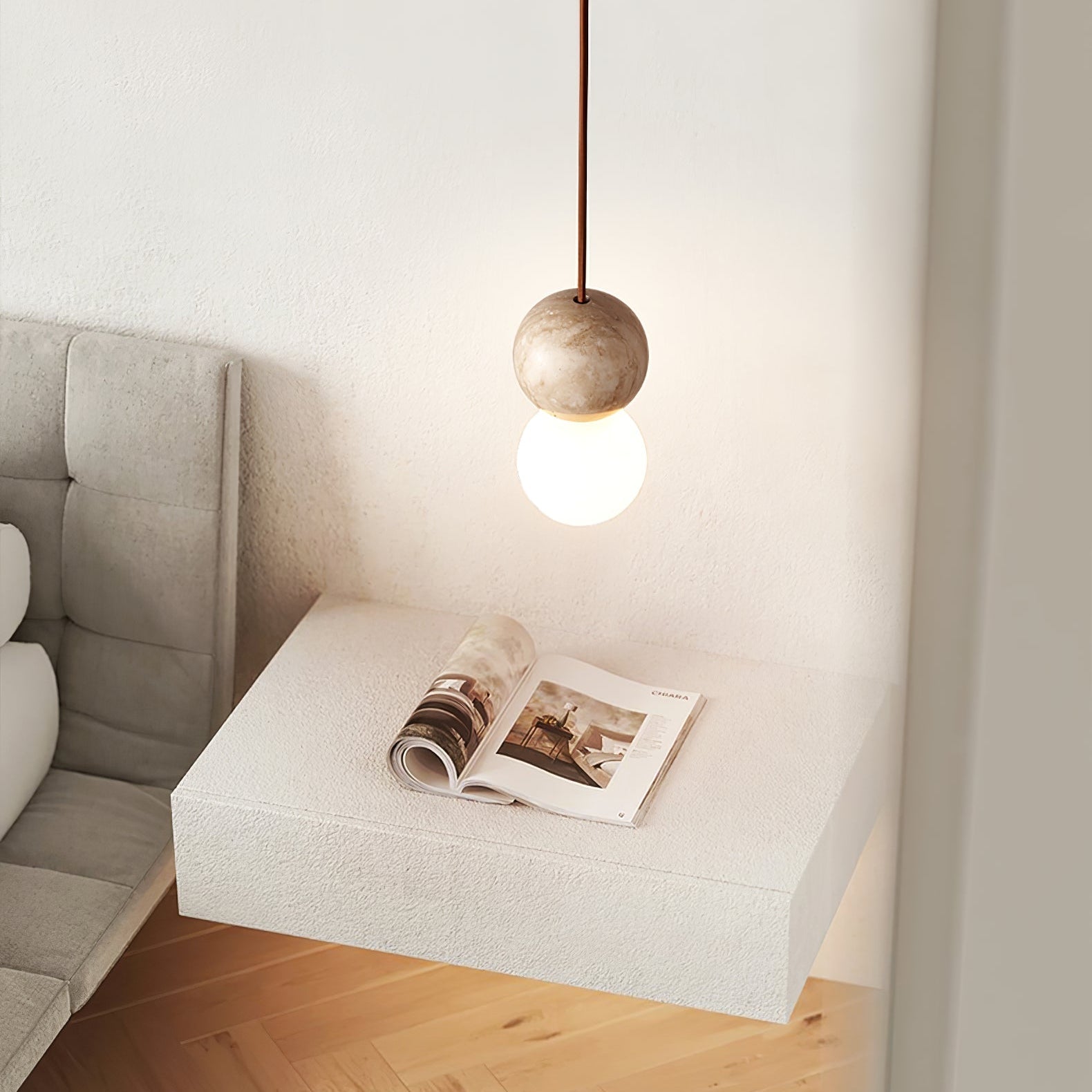 Luna Travertine Pendant Light - Neutralighting