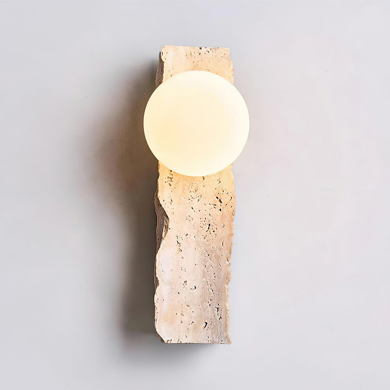 Aureum Modern Minimalist Glass Travertine Wall Lamp - Neutralighting