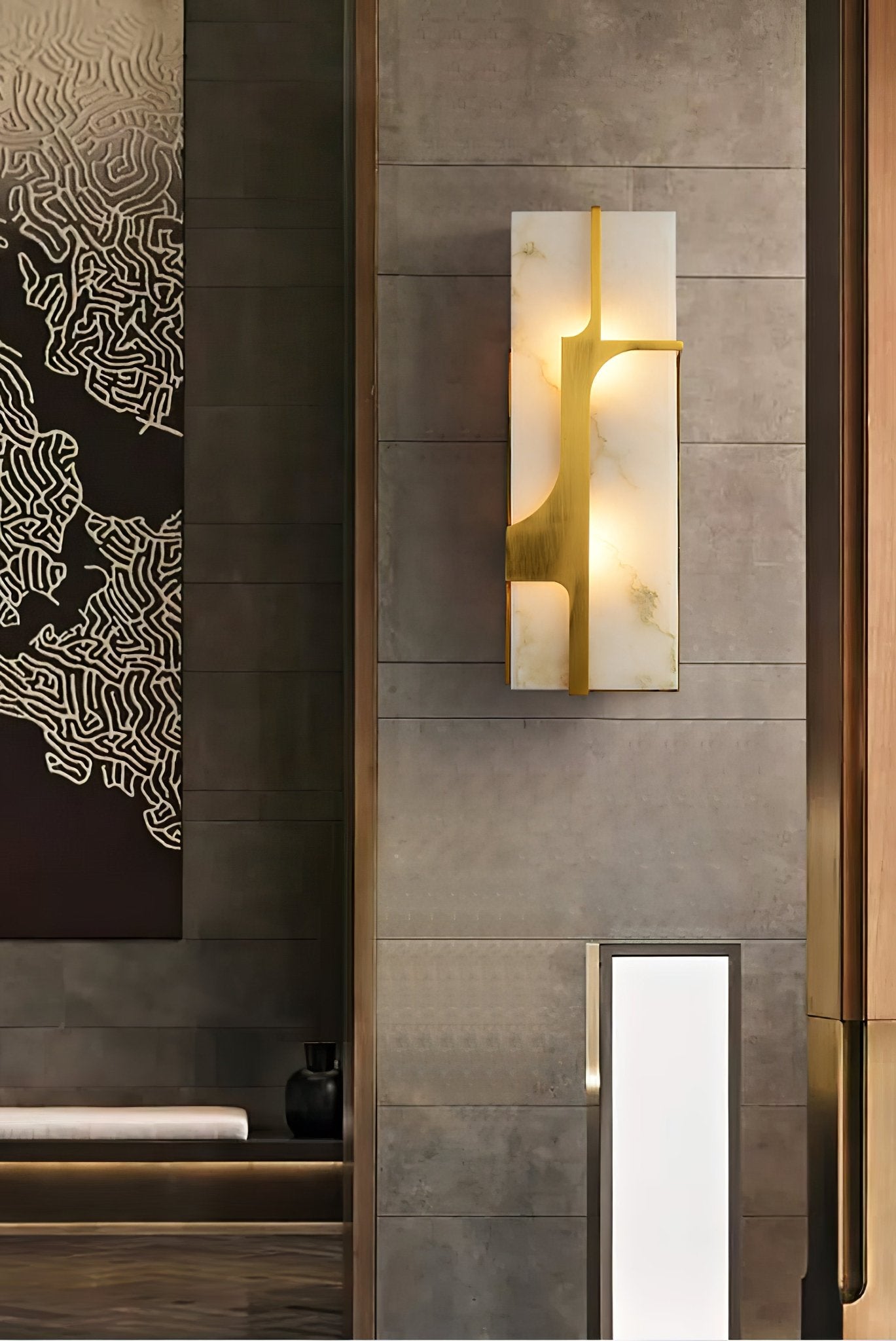 Ocarionis Geometric Alabaster Wall Light - Neutralighting