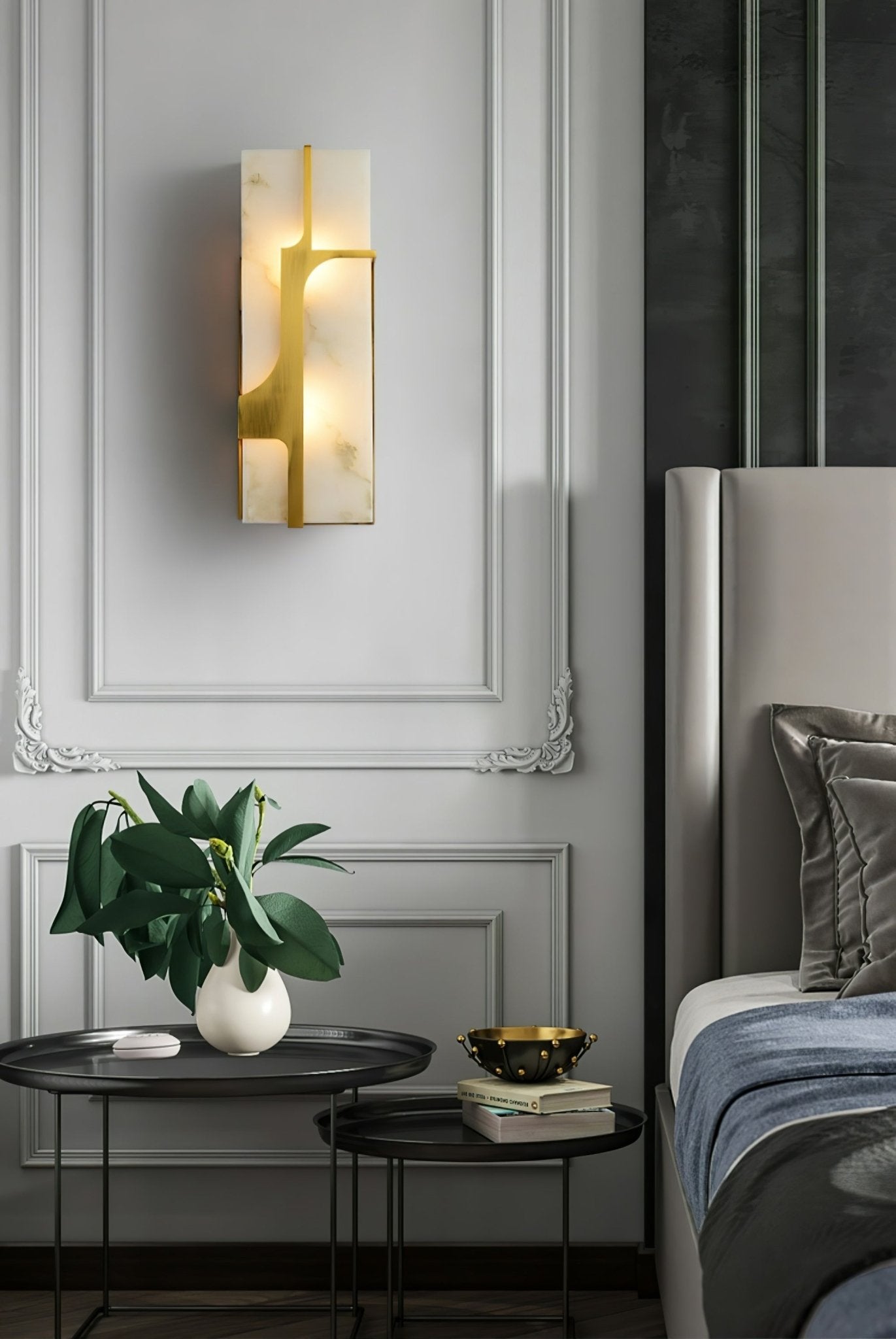 Ocarionis Geometric Alabaster Wall Light - Neutralighting