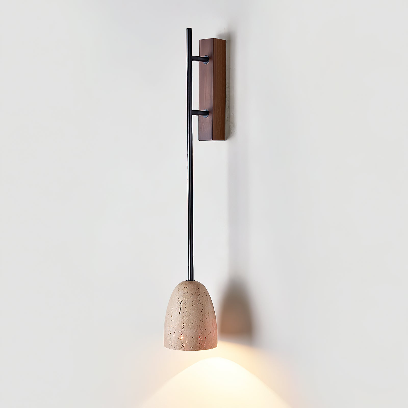 Kvennuvyo Modern Minimalist Walnut Metal Wood Wall Lamp - Neutralighting