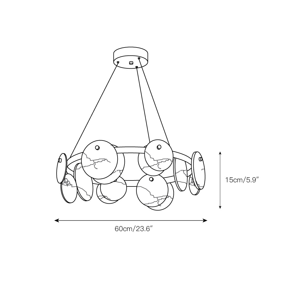 Ostruvys Postmodern Luxury Brass Alabaster Chandelier - Neutralighting