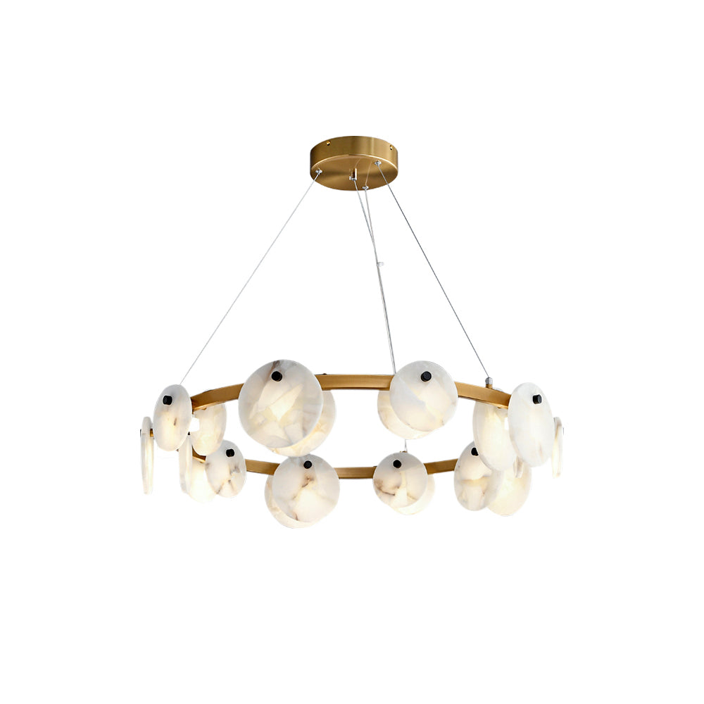 Ostruvys Postmodern Luxury Brass Alabaster Chandelier - Neutralighting