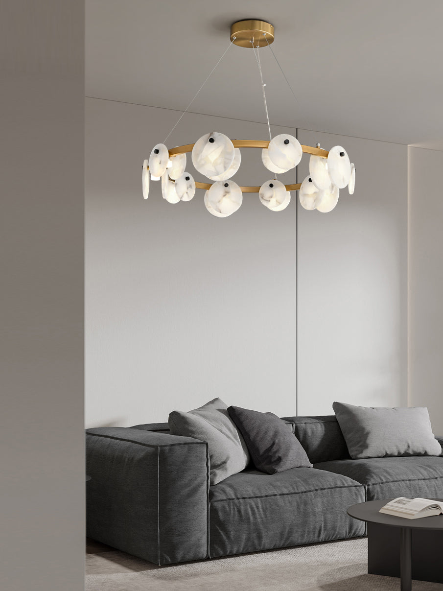 Ostruvys Postmodern Luxury Brass Alabaster Chandelier - Neutralighting