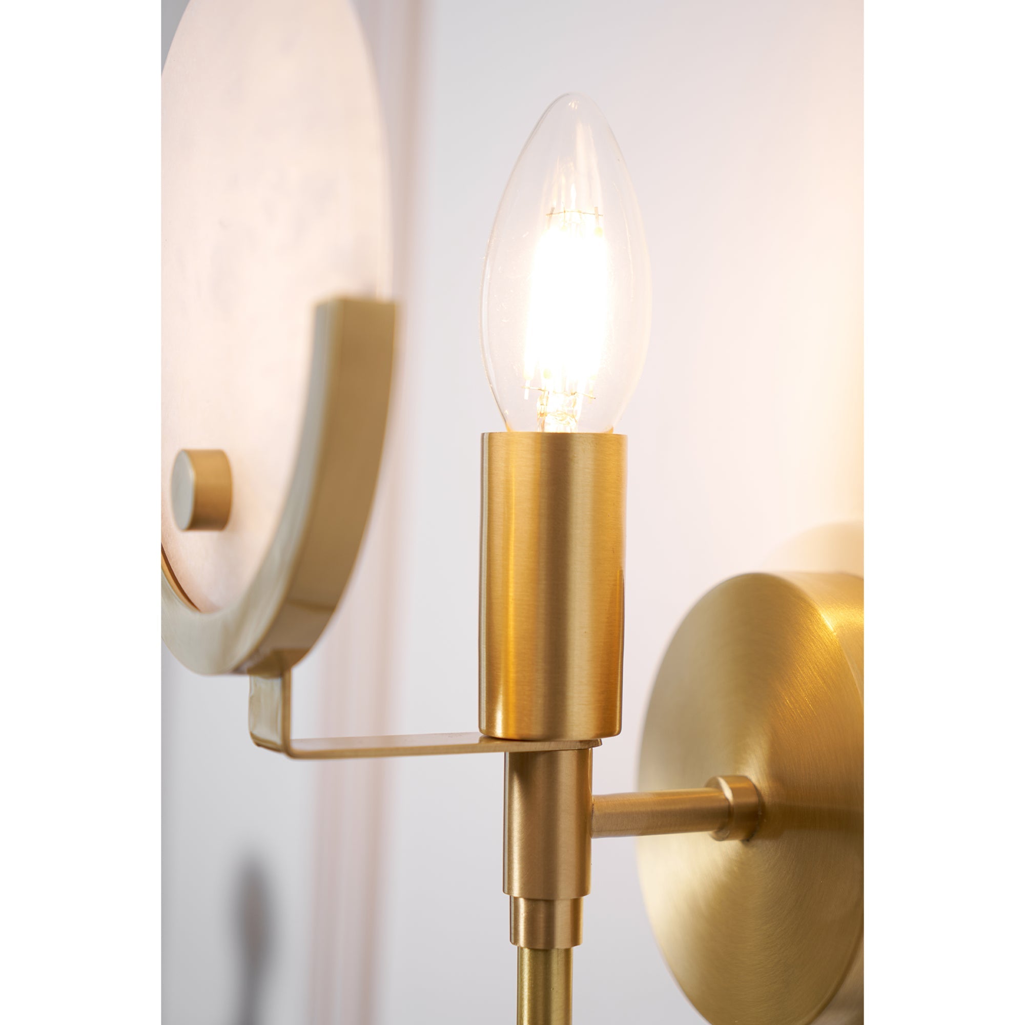 Ljomuvyo Modern Minimalist Brass Alabaster Sconce Wall Lamp - Neutralighting