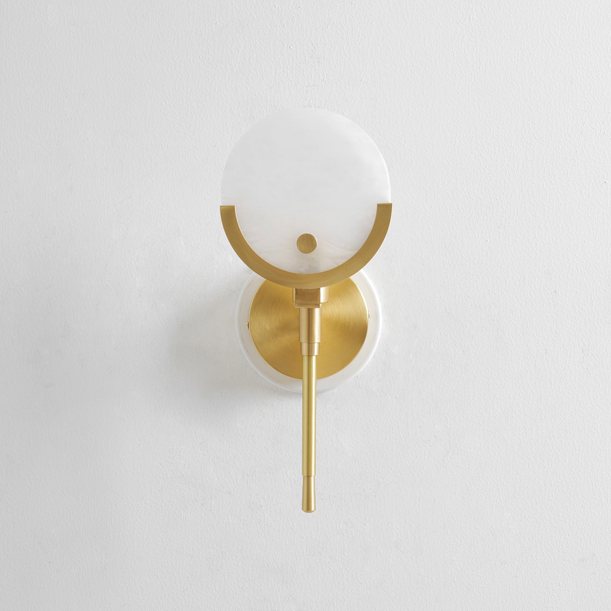 Ljomuvyo Modern Minimalist Brass Alabaster Sconce Wall Lamp - Neutralighting
