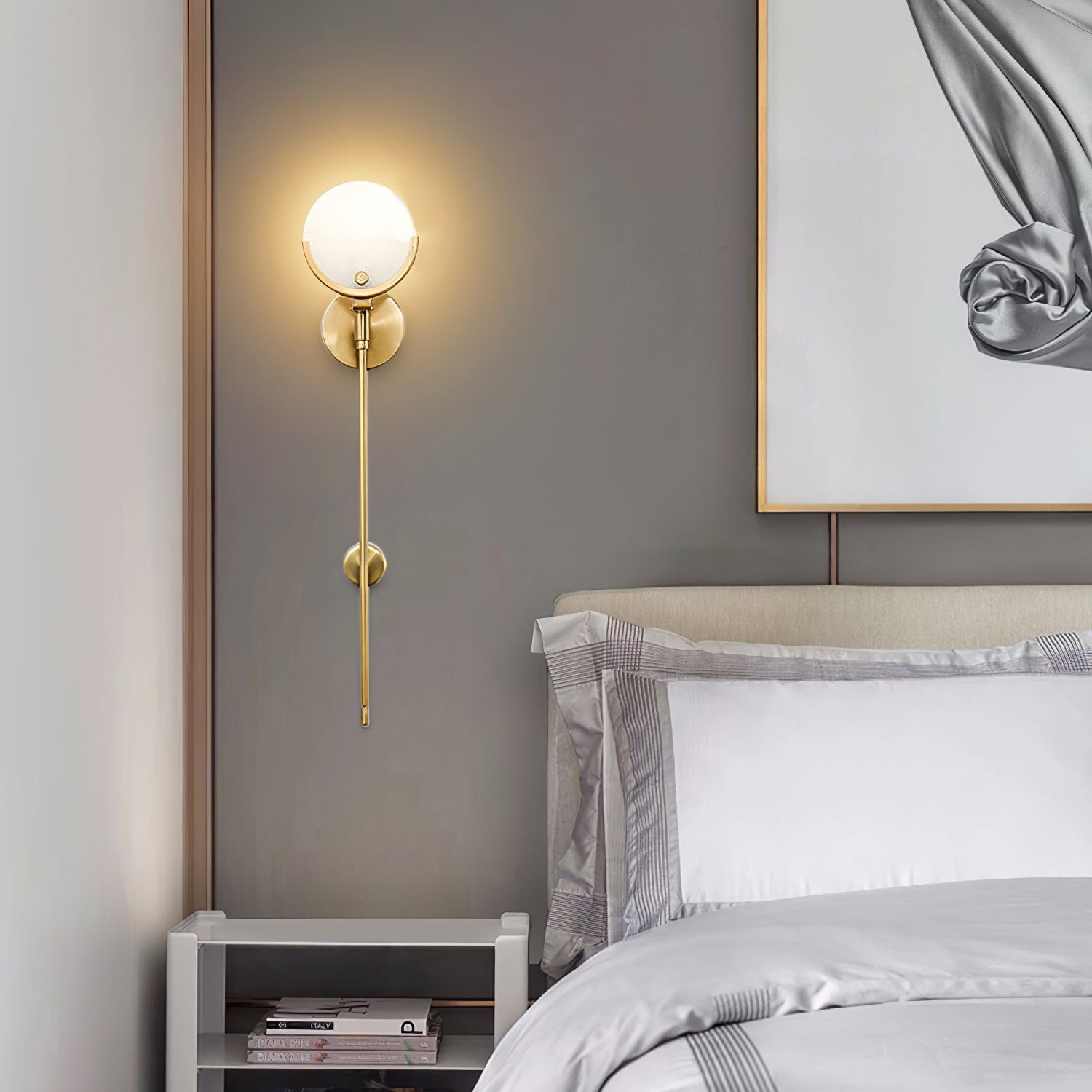 Bravi Brass Sconce Alabaster - Neutralighting