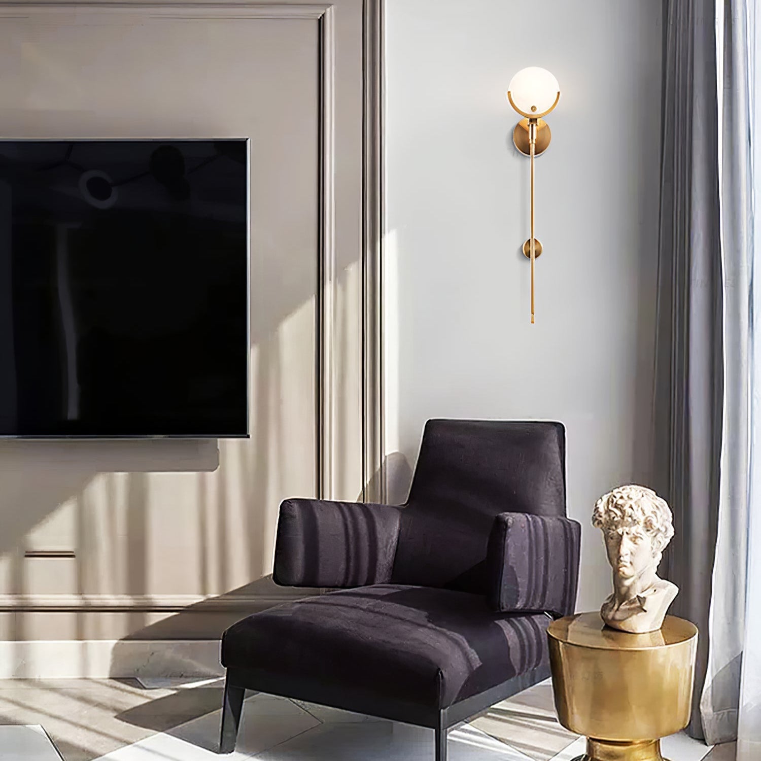 Bravi Brass Sconce Alabaster - Neutralighting