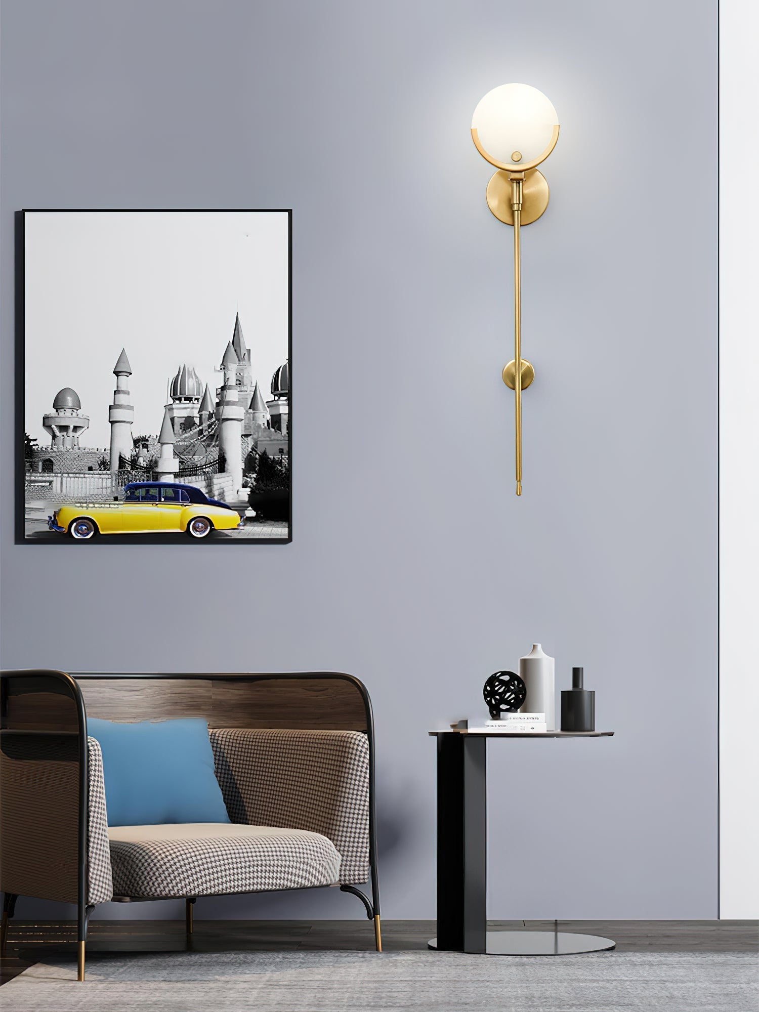 Ljomuvyo Modern Minimalist Brass Alabaster Sconce Wall Lamp - Neutralighting