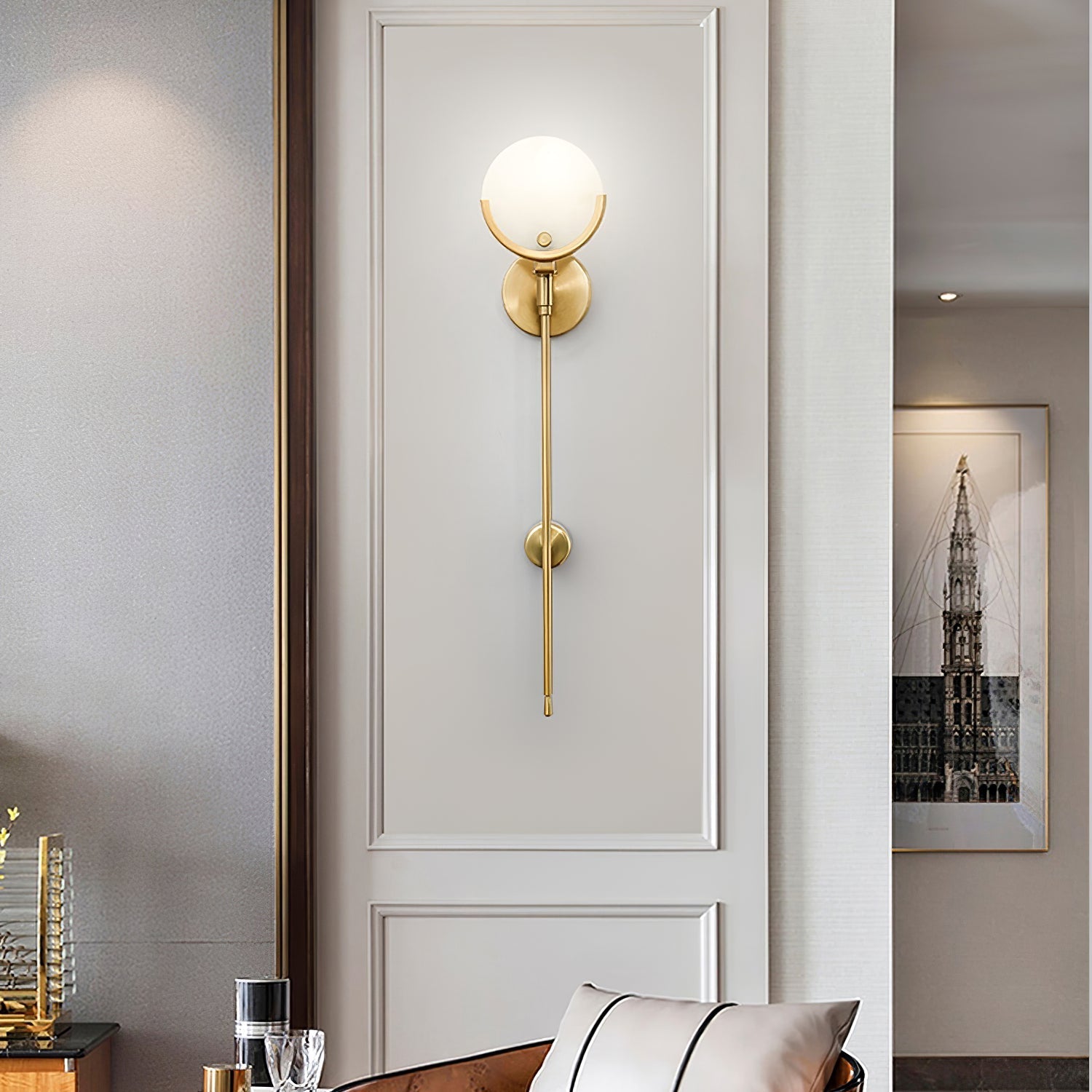 Bravi Brass Sconce Alabaster - Neutralighting