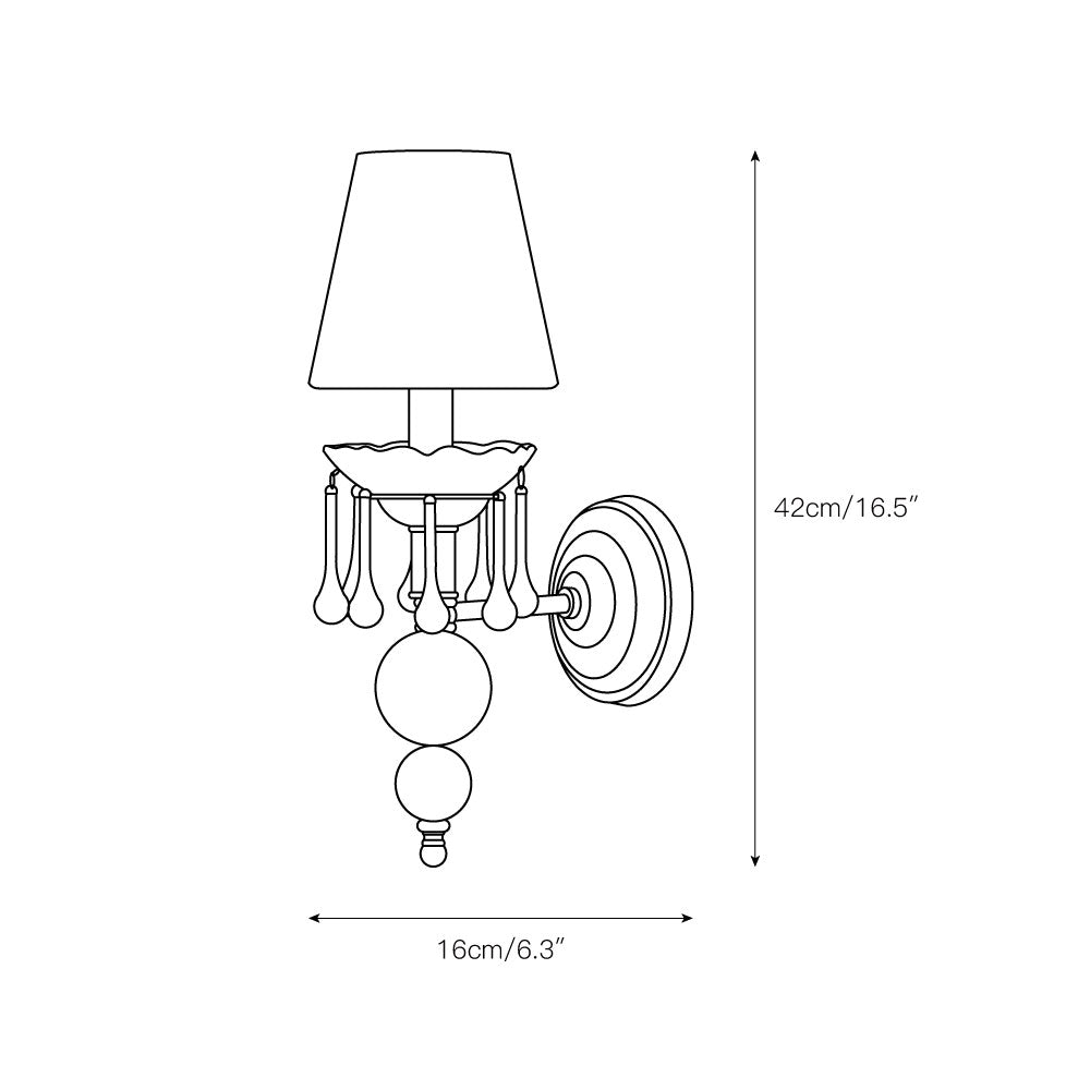 Qvistuvyh Postmodern Luxury Fabric Crystal Wall Lamp - Neutralighting
