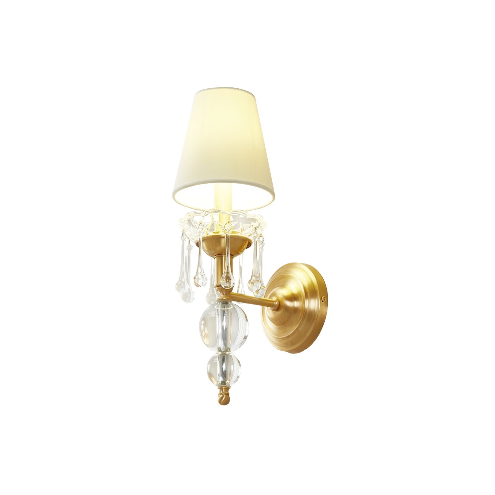Qvistuvyh Postmodern Luxury Fabric Crystal Wall Lamp - Neutralighting
