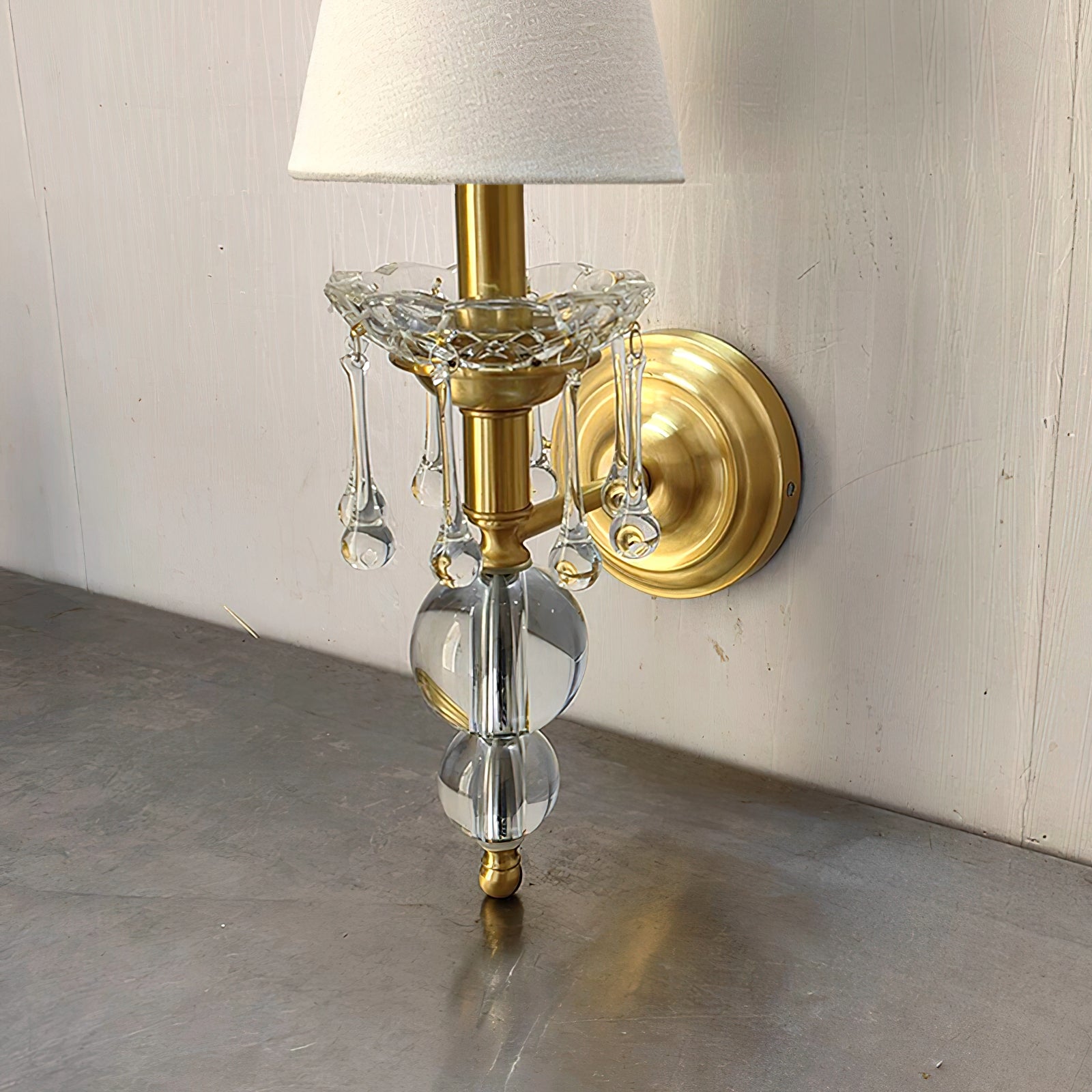 Qvistuvyh Postmodern Luxury Fabric Crystal Wall Lamp - Neutralighting