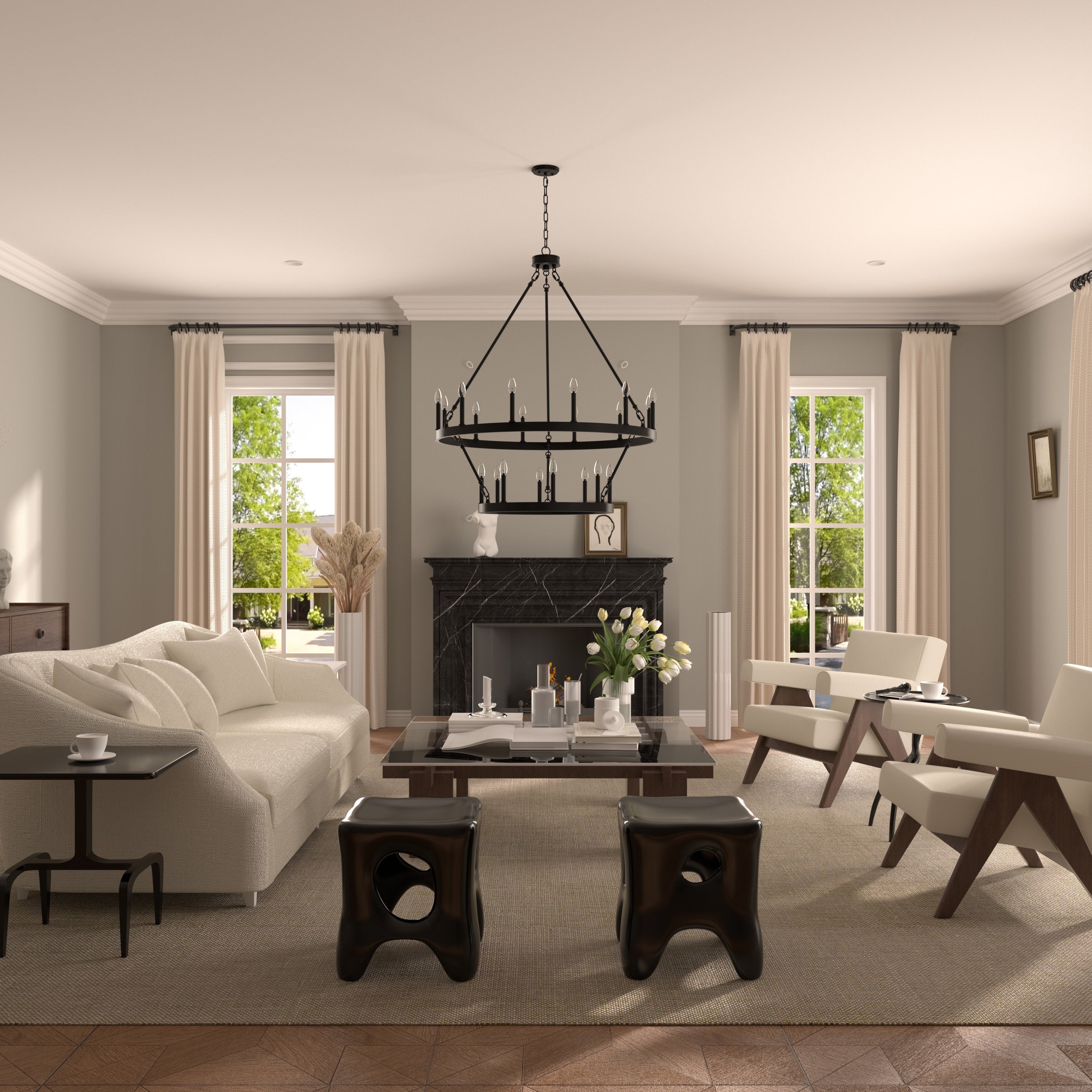 Mjolkuvyo Modern Minimalist Metal Chandelier - Neutralighting