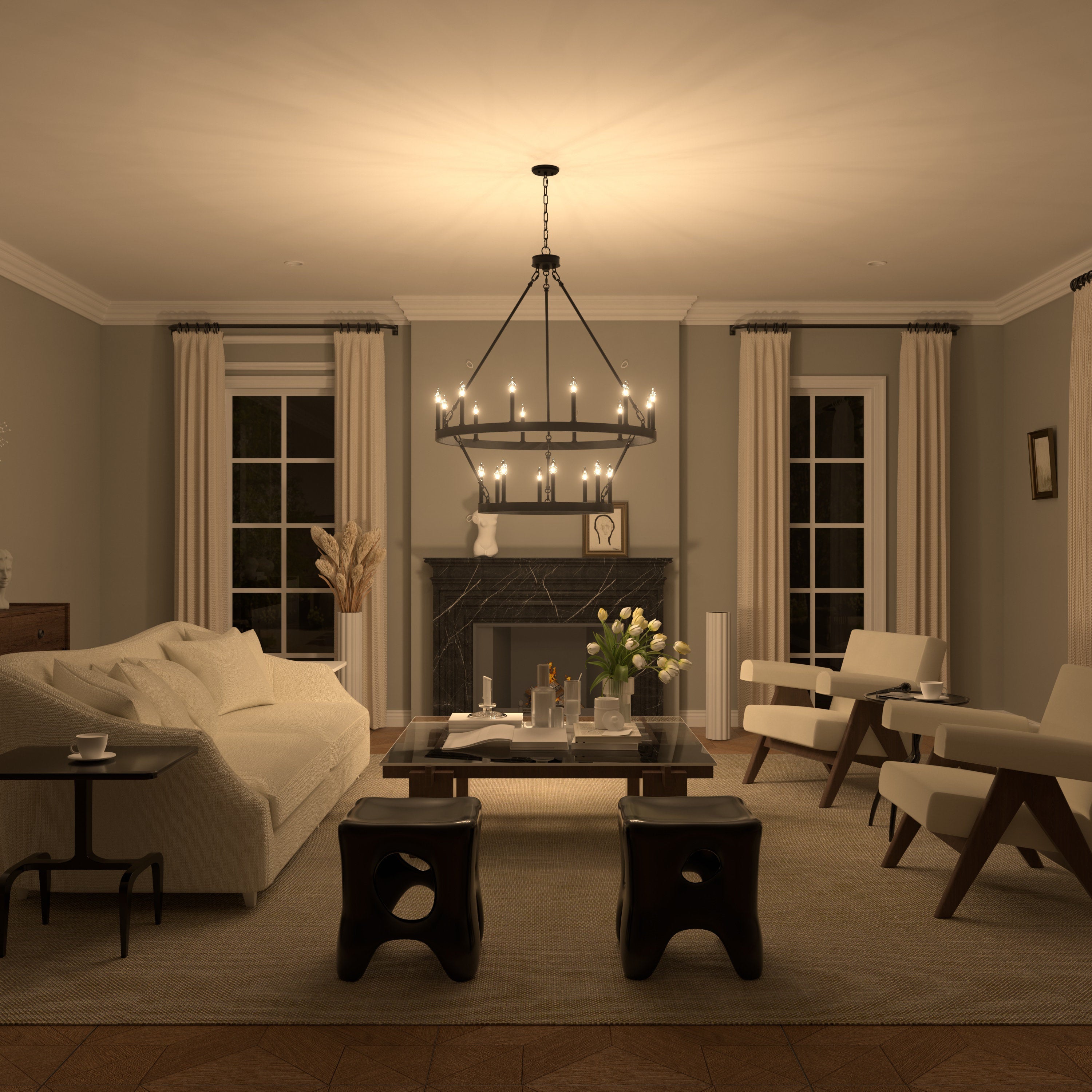 Mjolkuvyo Modern Minimalist Metal Chandelier - Neutralighting
