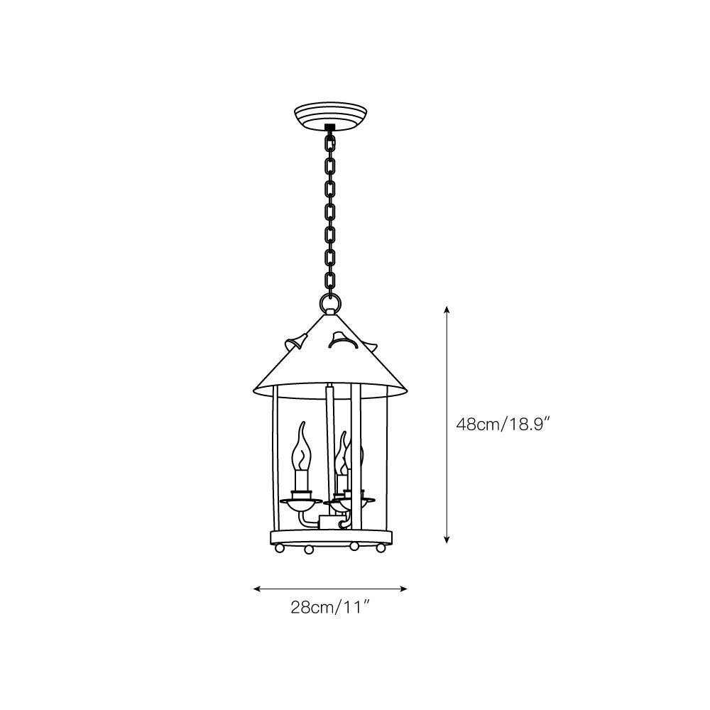 Tinduvyh Vintage Industrial Metal Glass Lantern Pendant Lamp - Neutralighting