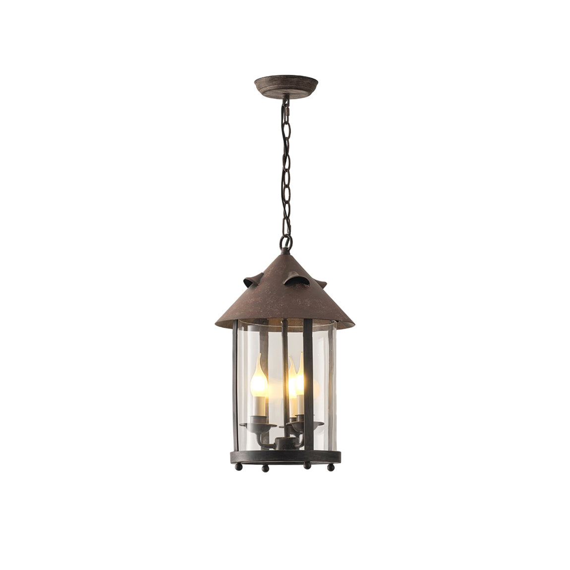 Tinduvyh Vintage Industrial Metal Glass Lantern Pendant Lamp - Neutralighting